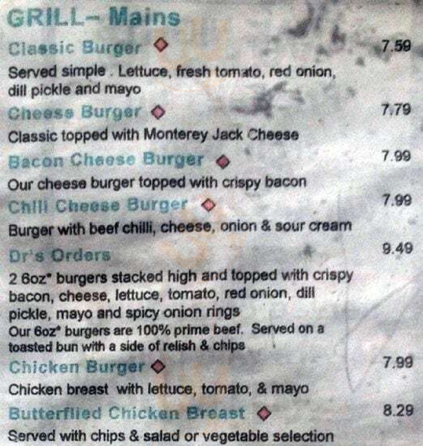 Doctor Gorman's Glasgow Menu - 1