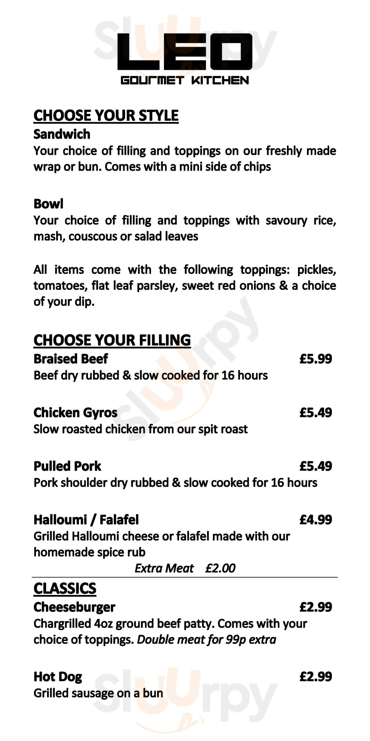 Leo Gourmet Kitchen Belfast Menu - 1