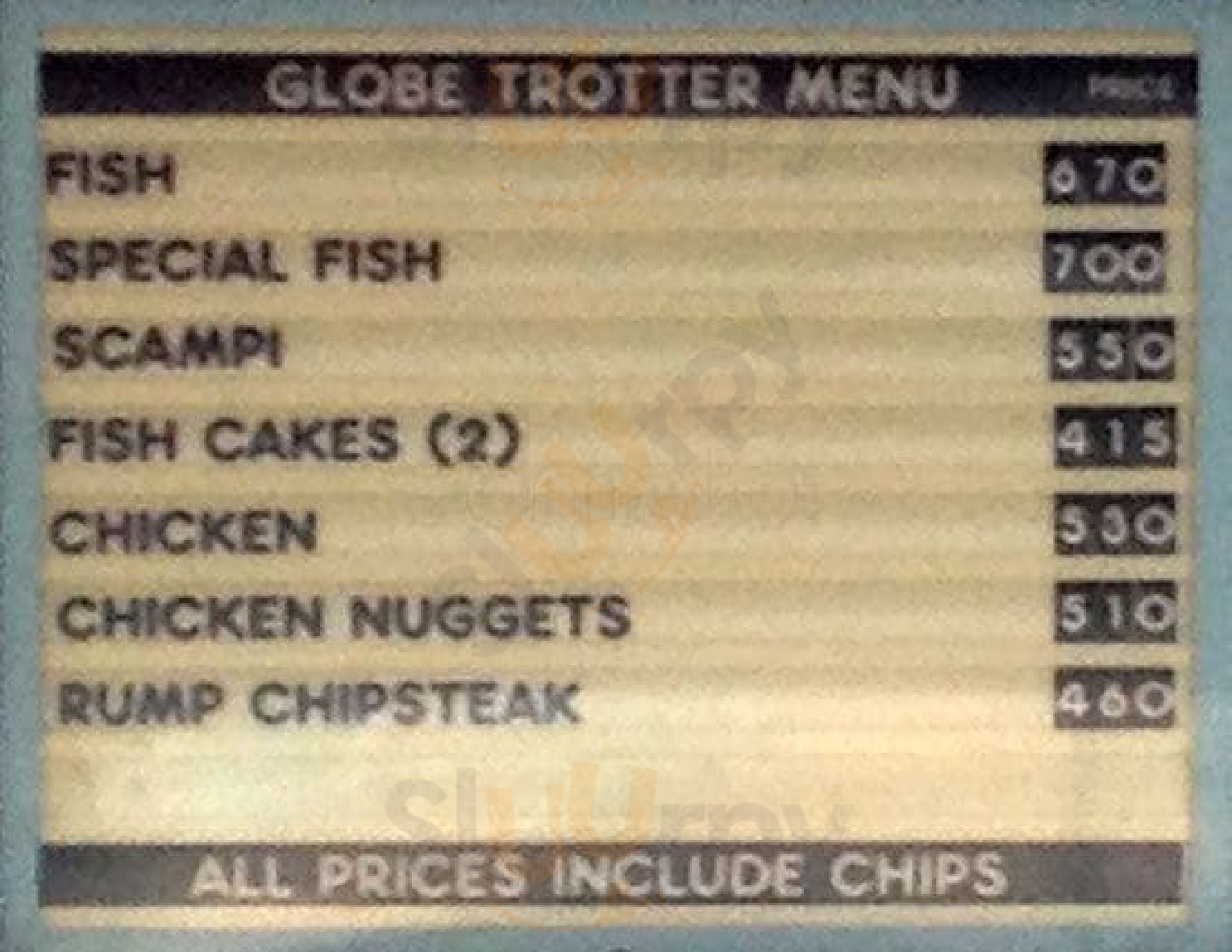 Globetrotter Fish & Chips Edinburgh Menu - 1