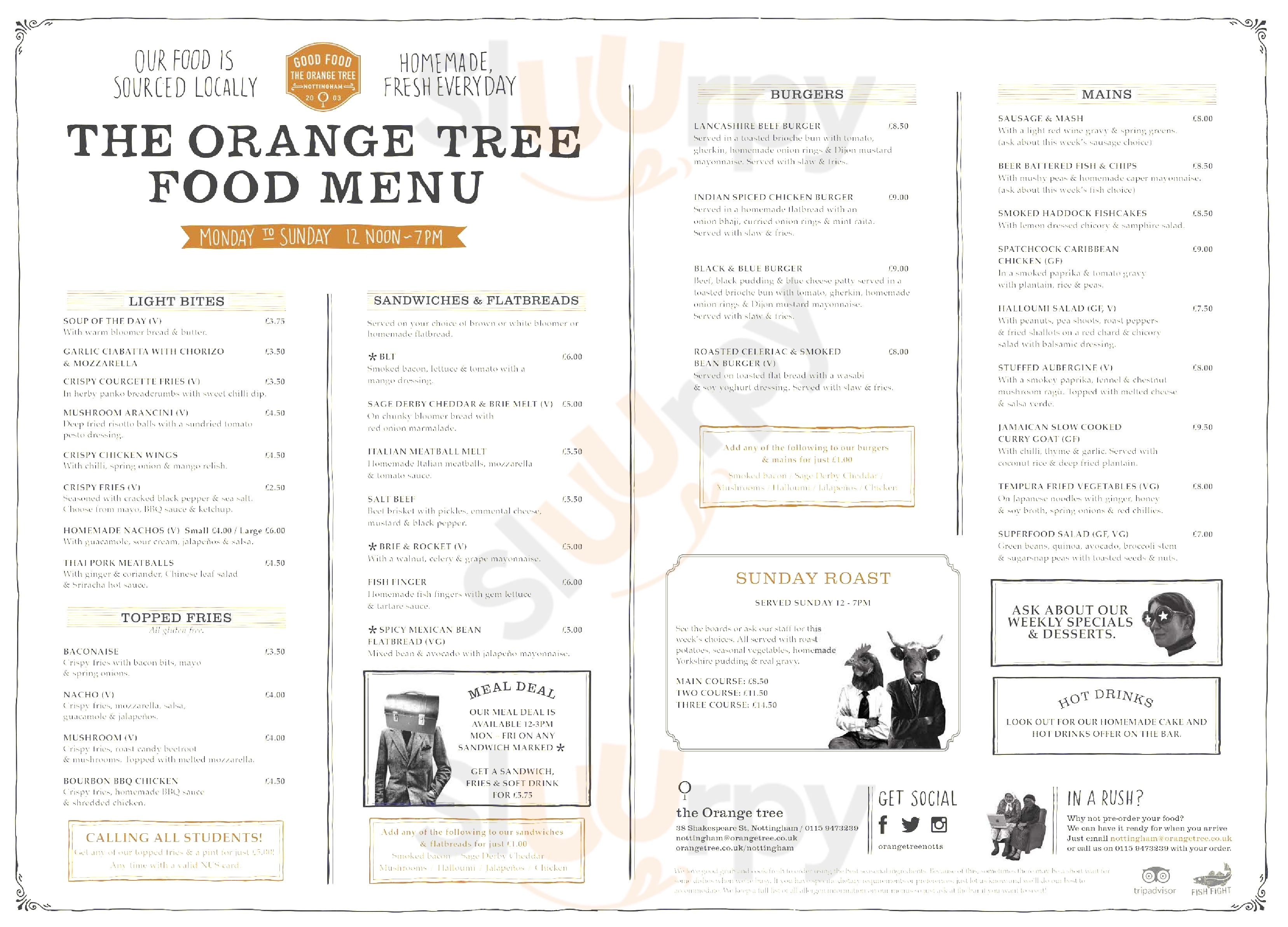 The Playwright Nottinghamshire Menu - 1