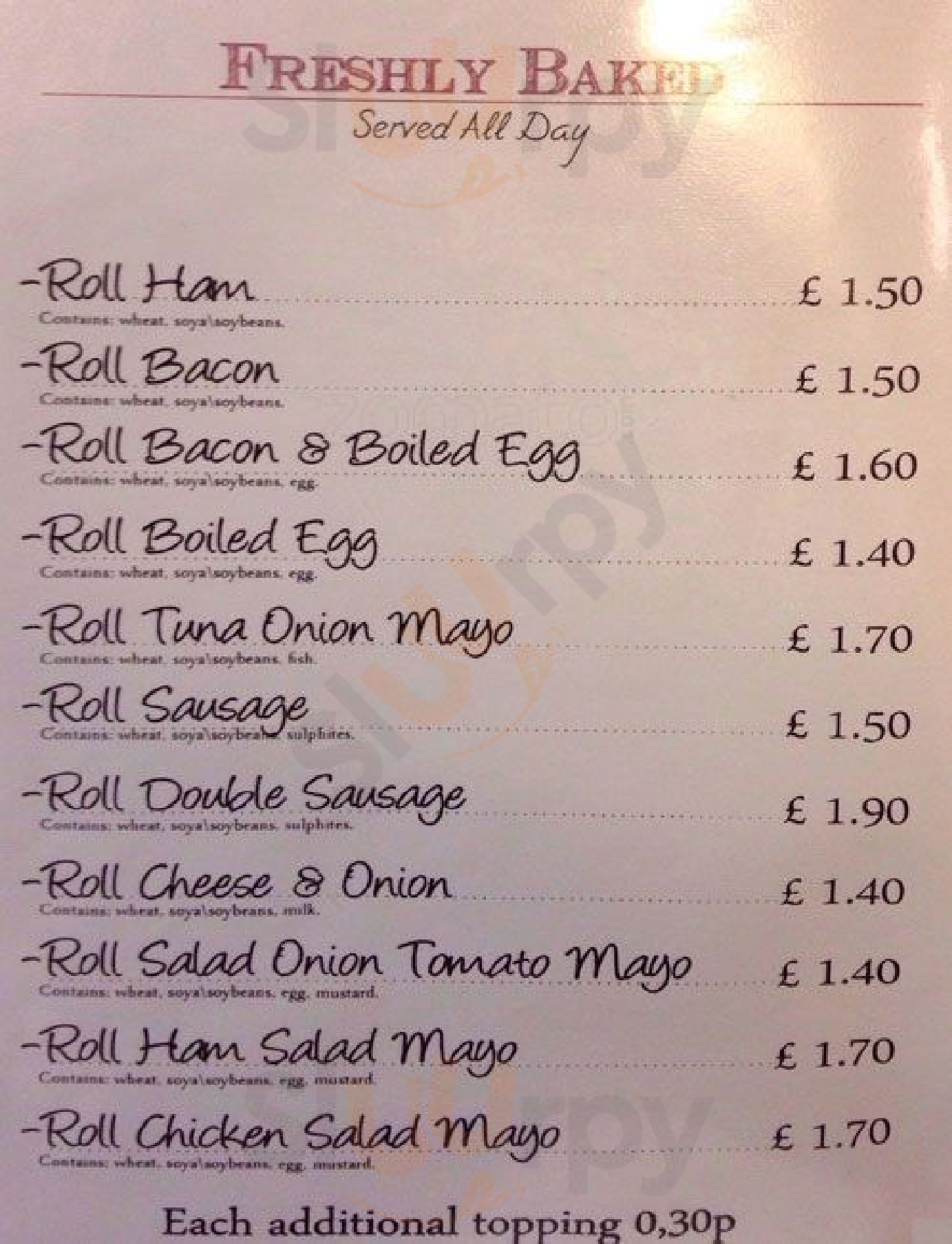 Fornette Glasgow Menu - 1