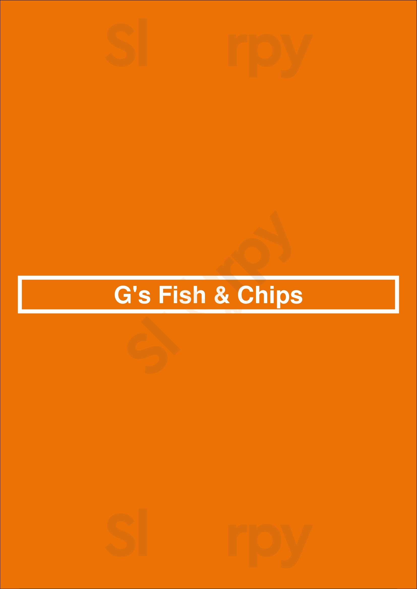 G's Fish & Chips Glasgow Menu - 1