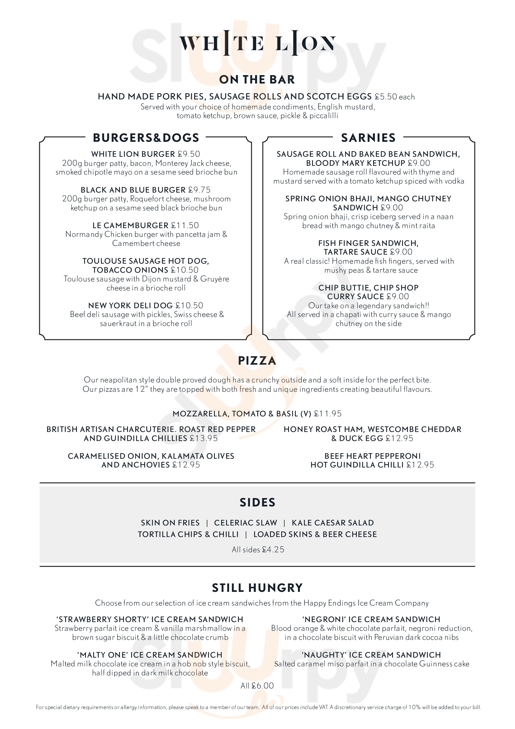 White Lion Bar And Terrace Bristol Menu - 1