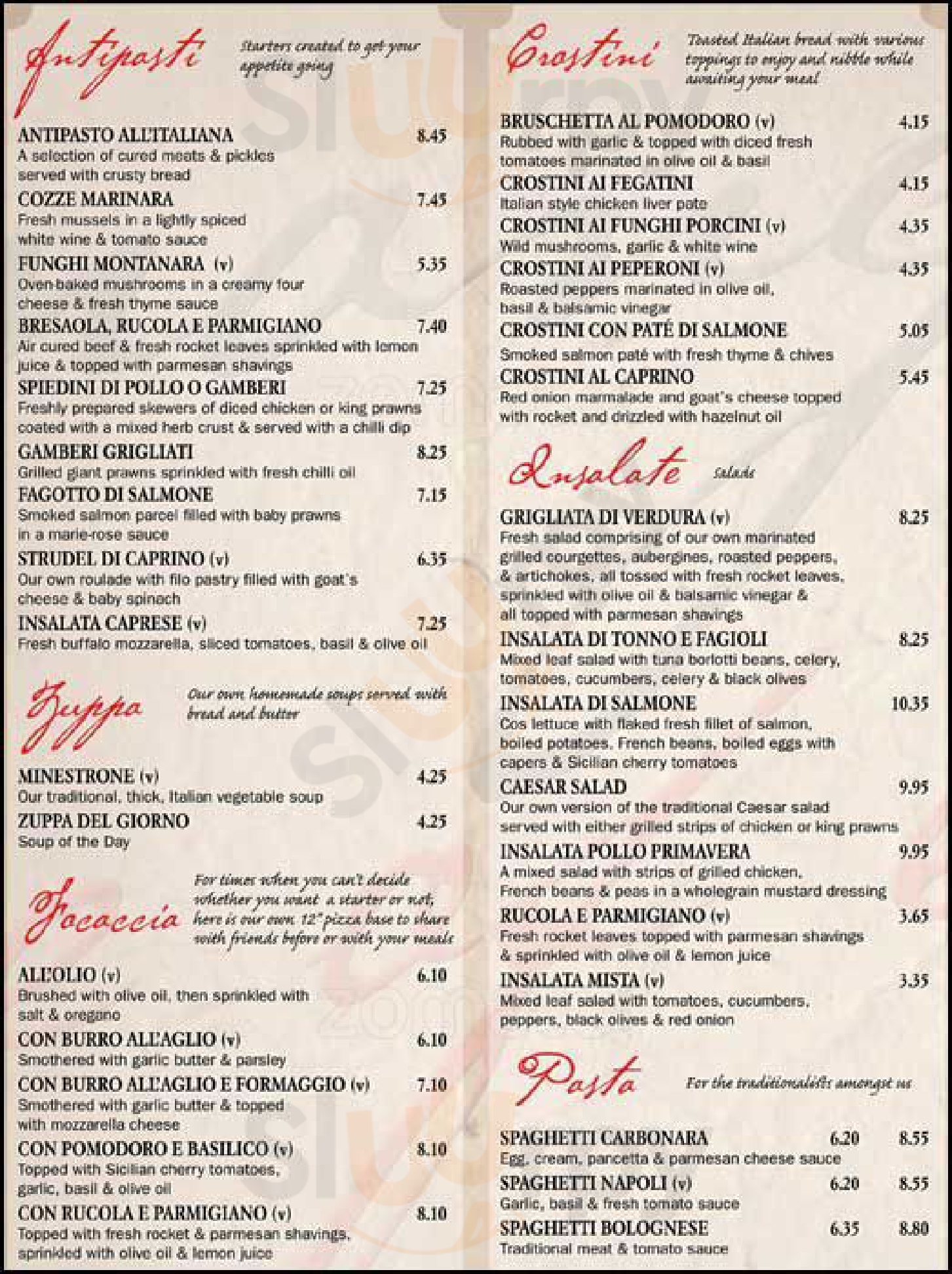 Massimo Glasgow Menu - 1