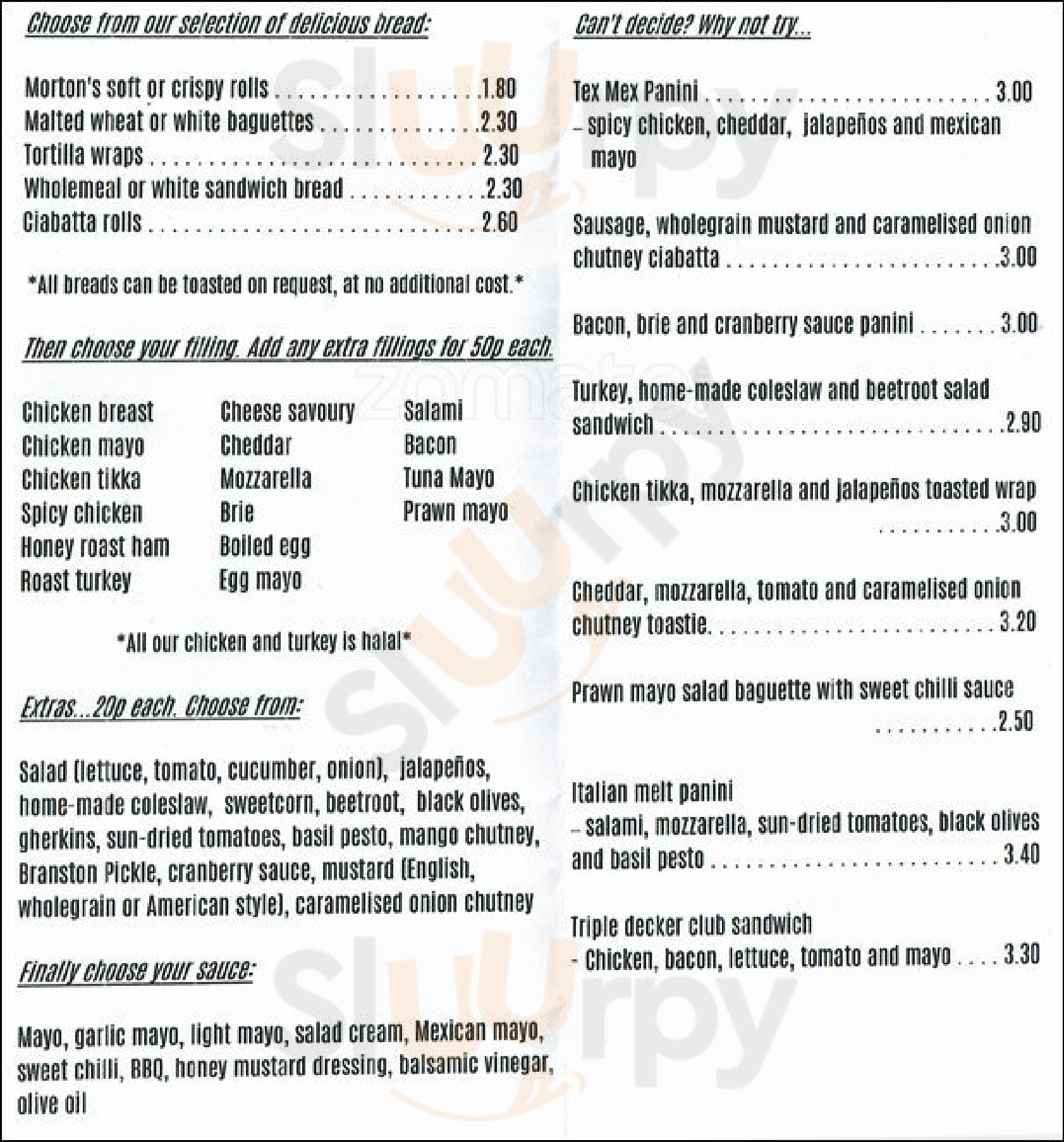 Bite Me Sandwich Bar Glasgow Menu - 1