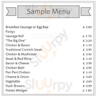The Pasty Shop menu