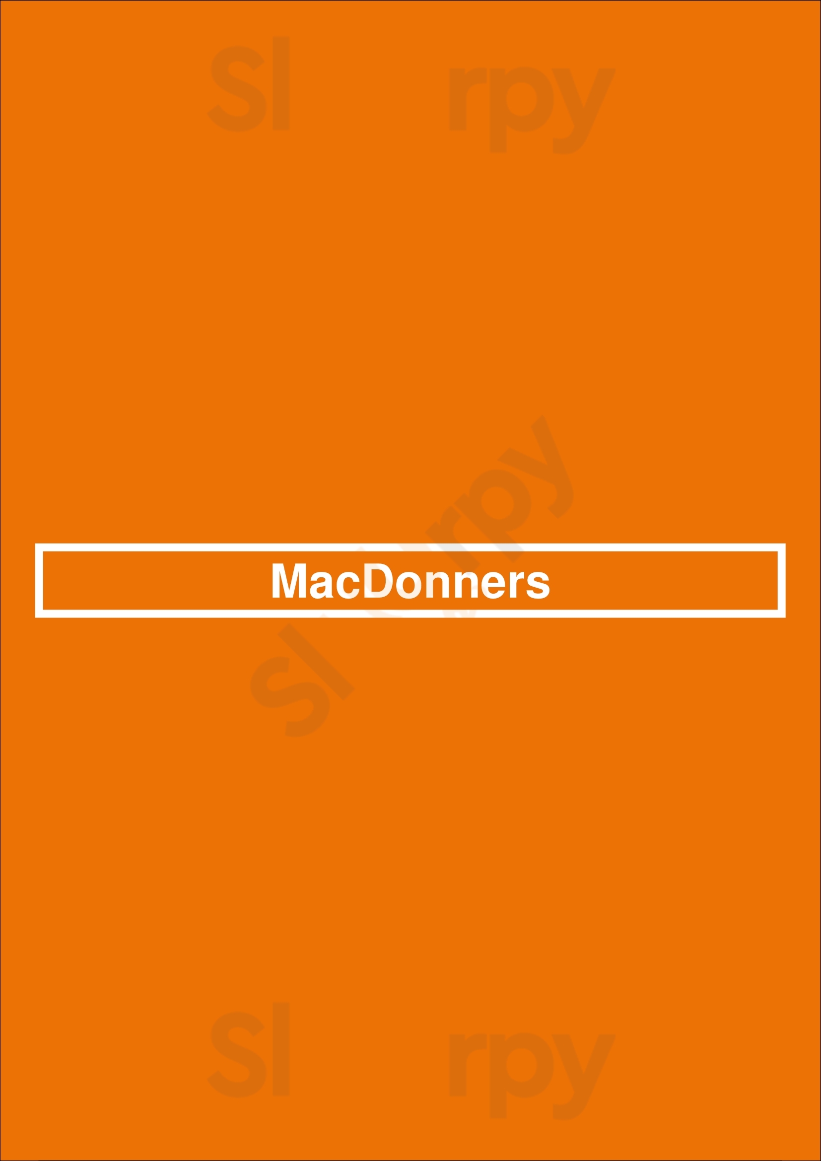 Macdonners Glasgow Menu - 1
