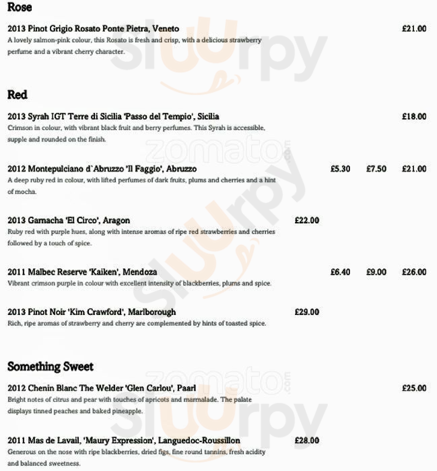 The Grange Pub London Menu - 1