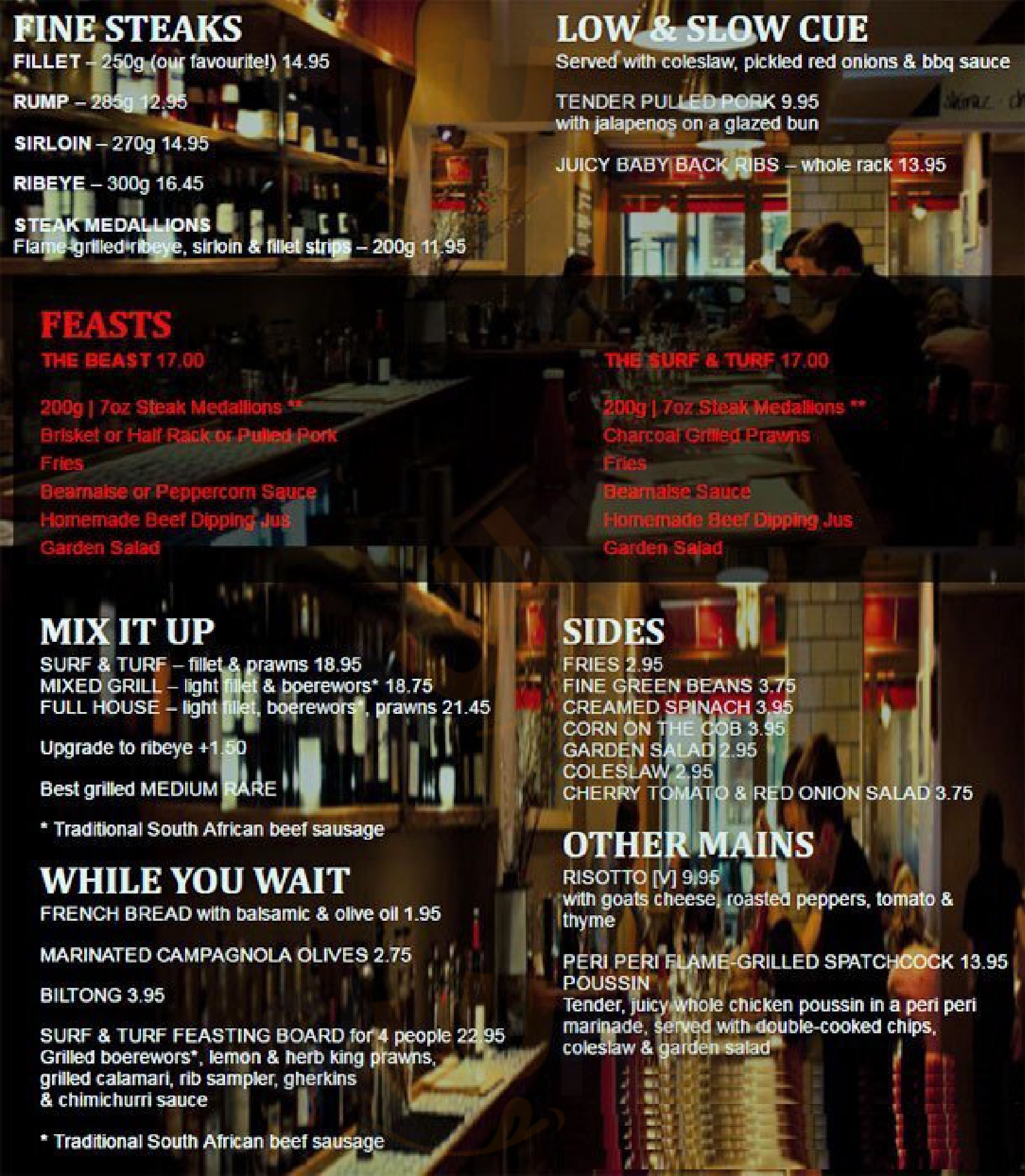 Roxie Steak - Clapham London Menu - 1