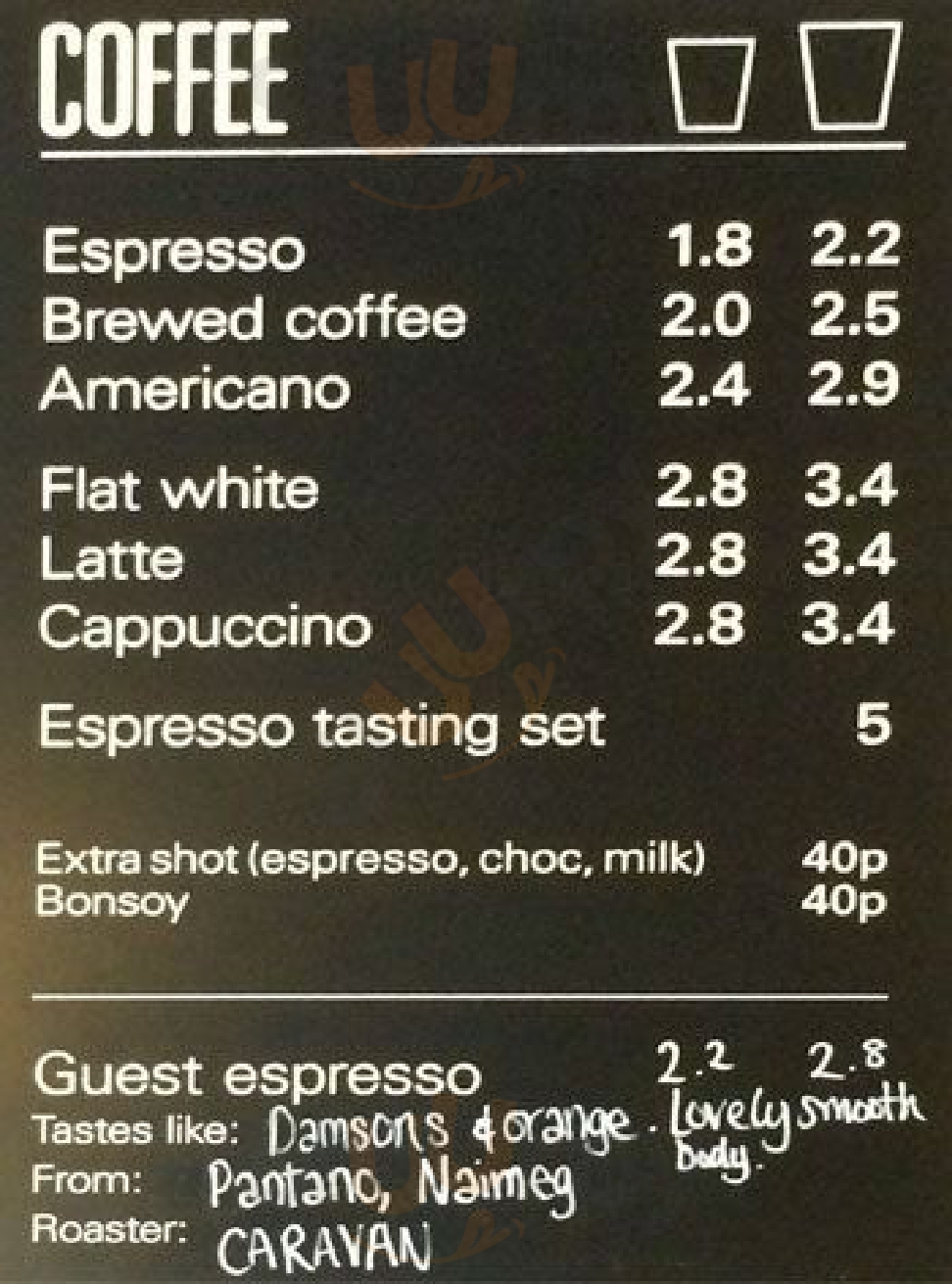 The Espresso Room London Menu - 1