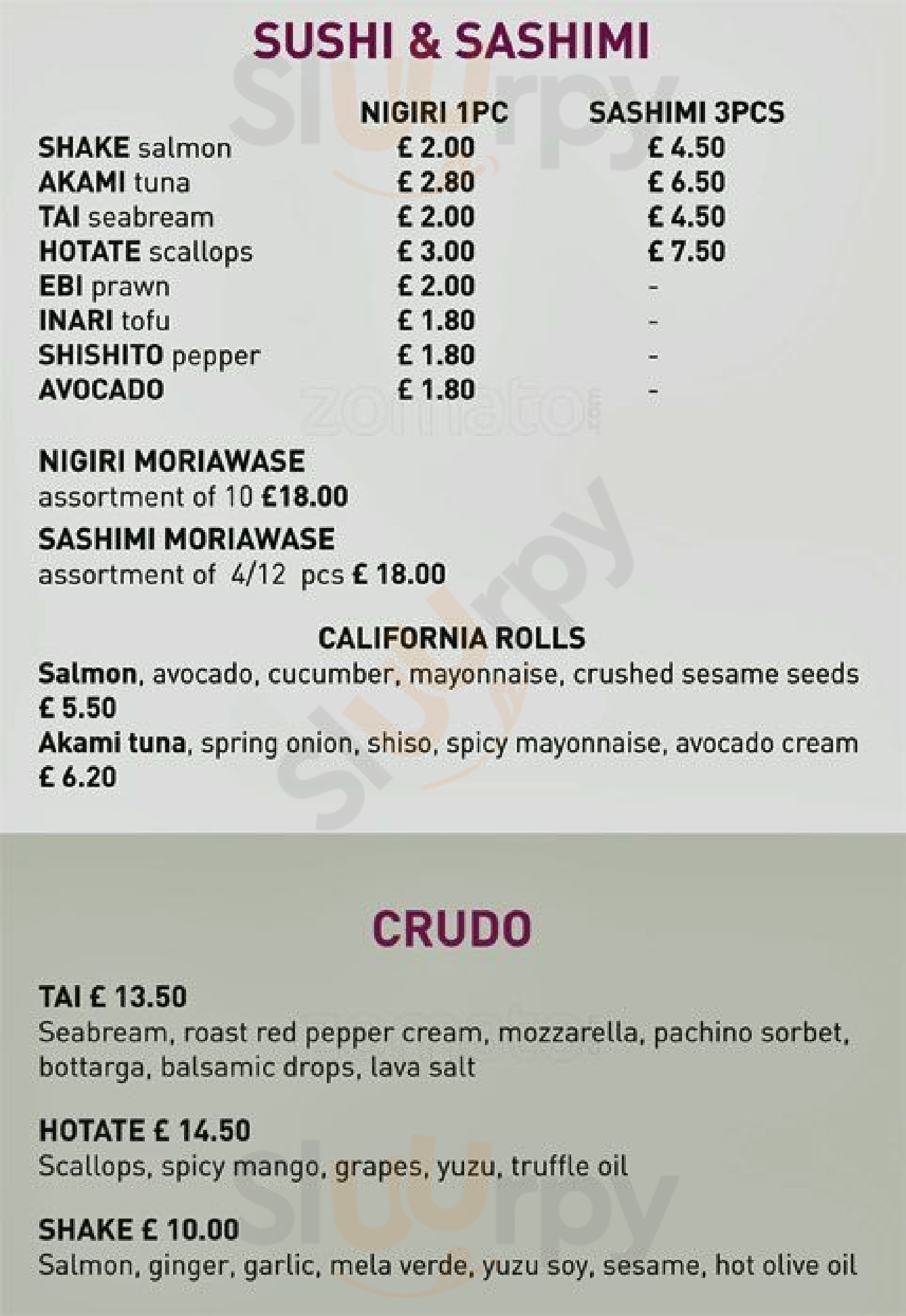 Aiko London Menu - 1