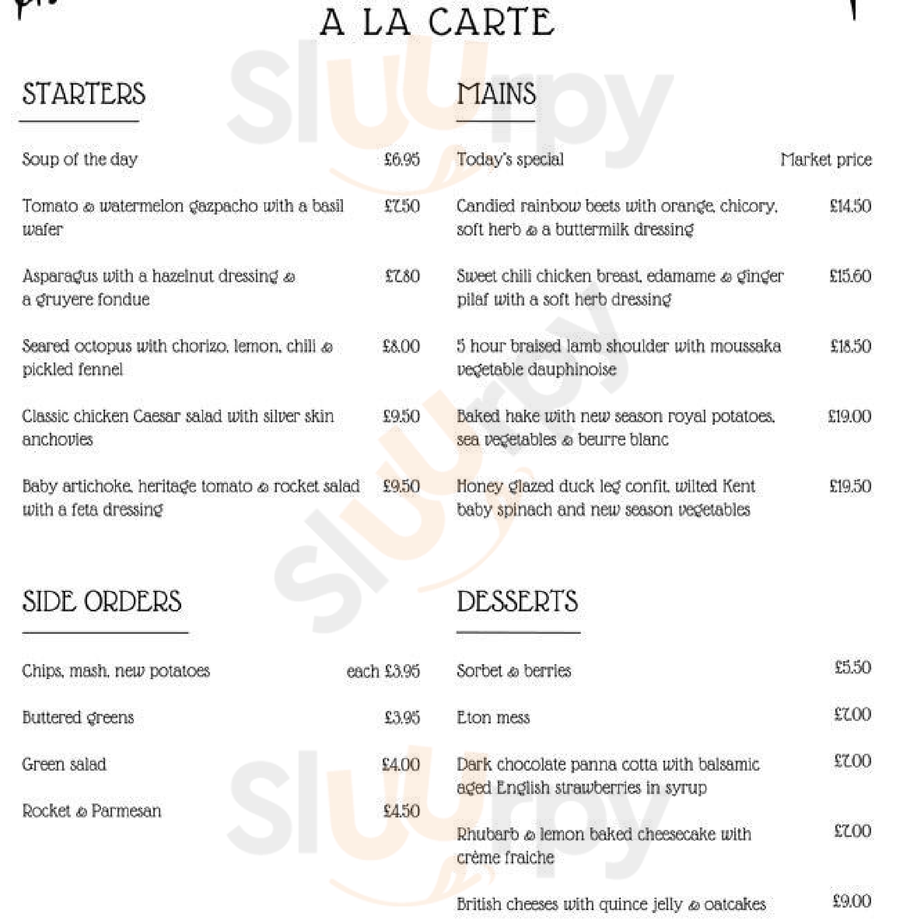 Wigmore Hall Restaurant London Menu - 1