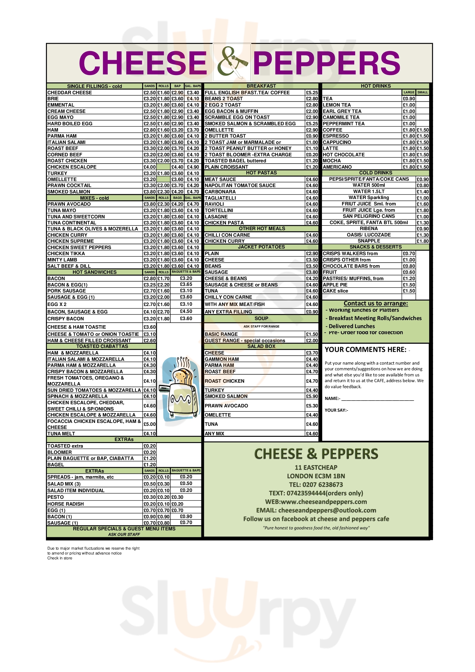 Cheese & Pepper London Menu - 1