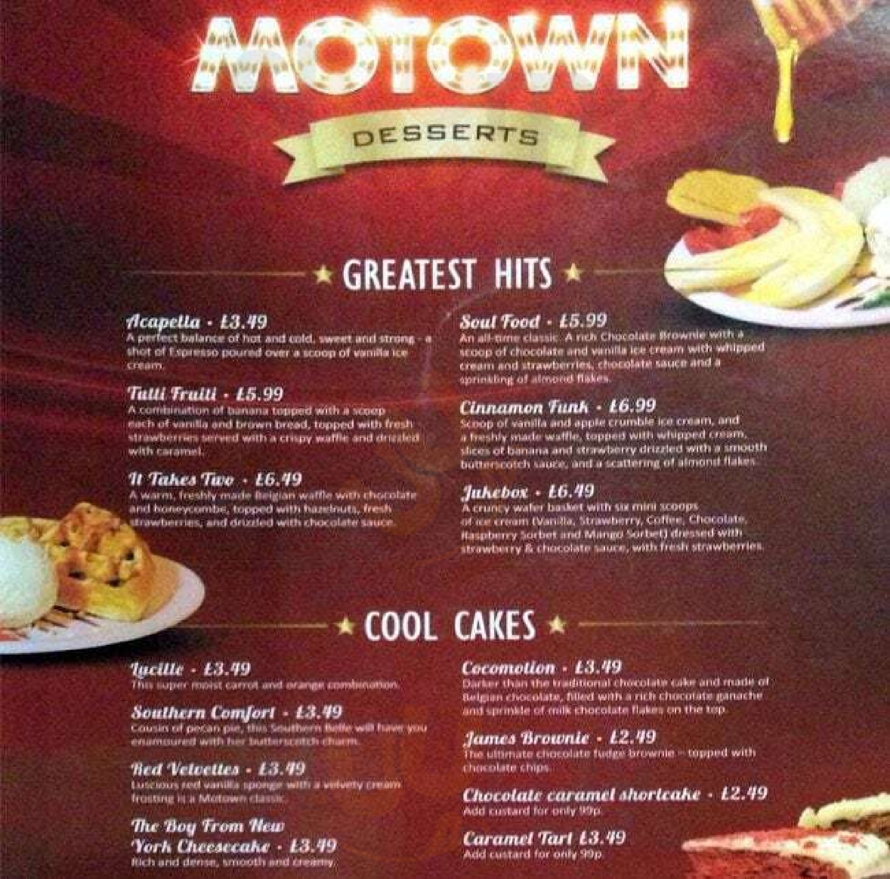 Motown Desserts London Menu - 1