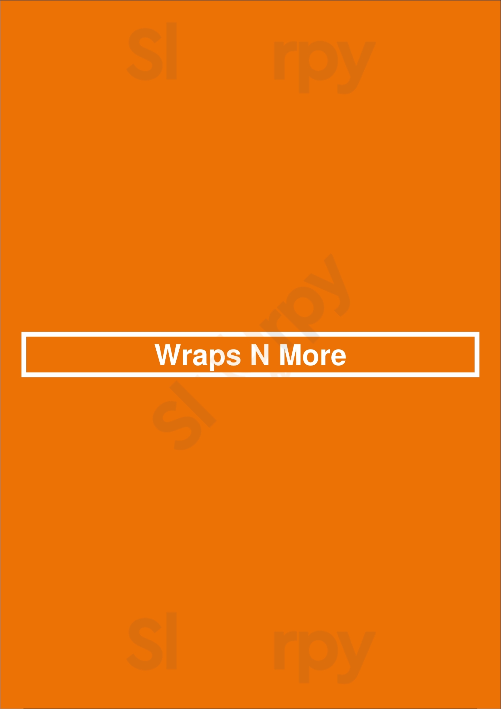 Wraps N More London Menu - 1