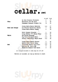 D Vine Cellars menu