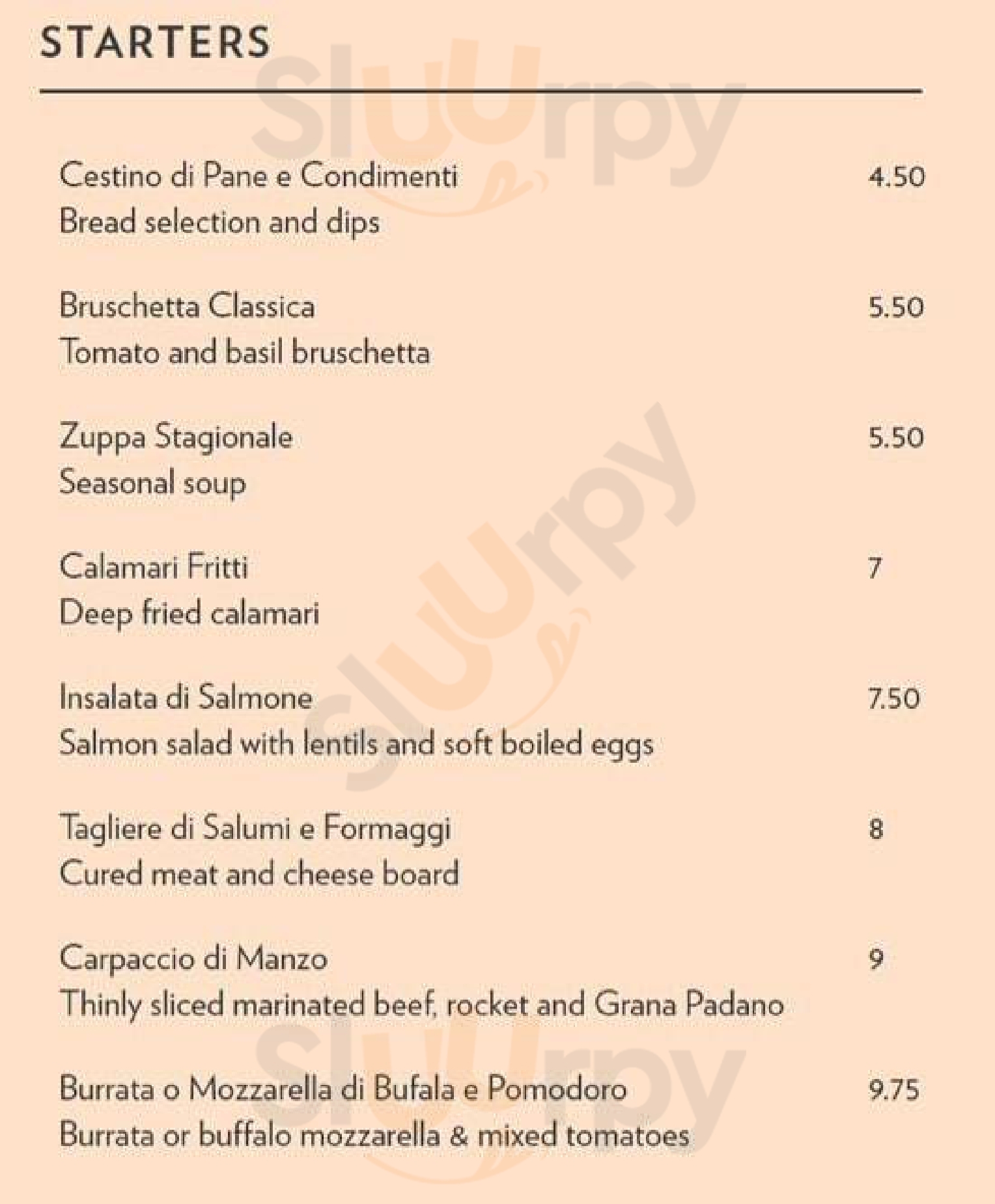 L'anima Cafe London Menu - 1