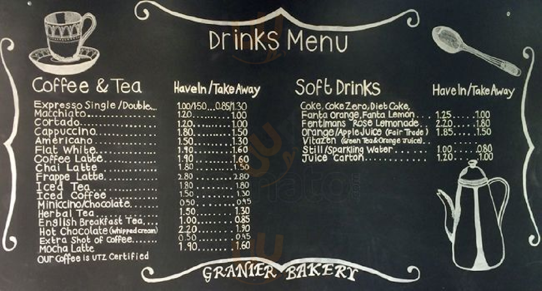 Granier Bakery & Cafe London Menu - 1