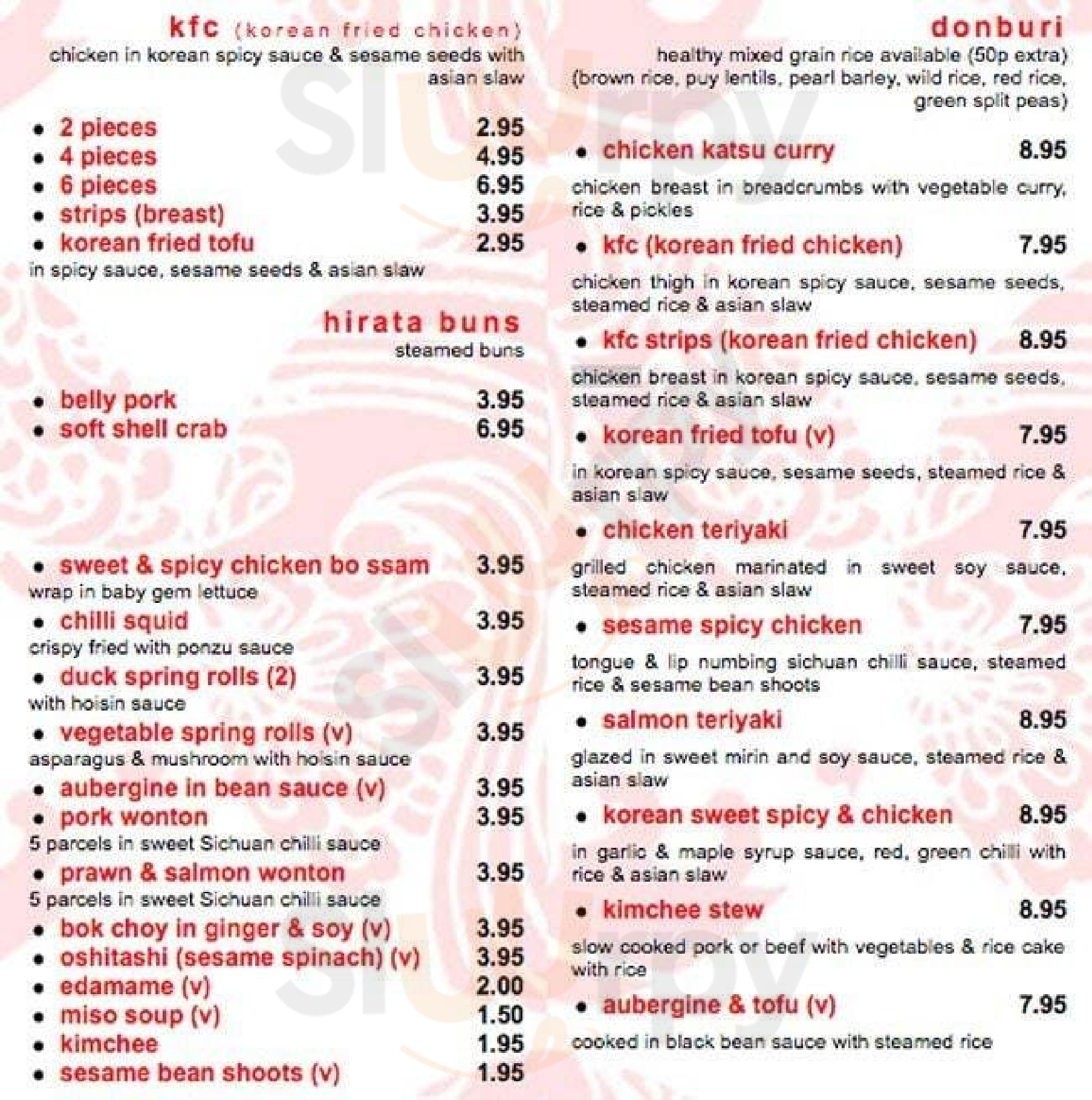 Japanese Canteen London Menu - 1