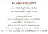 The Bedford menu