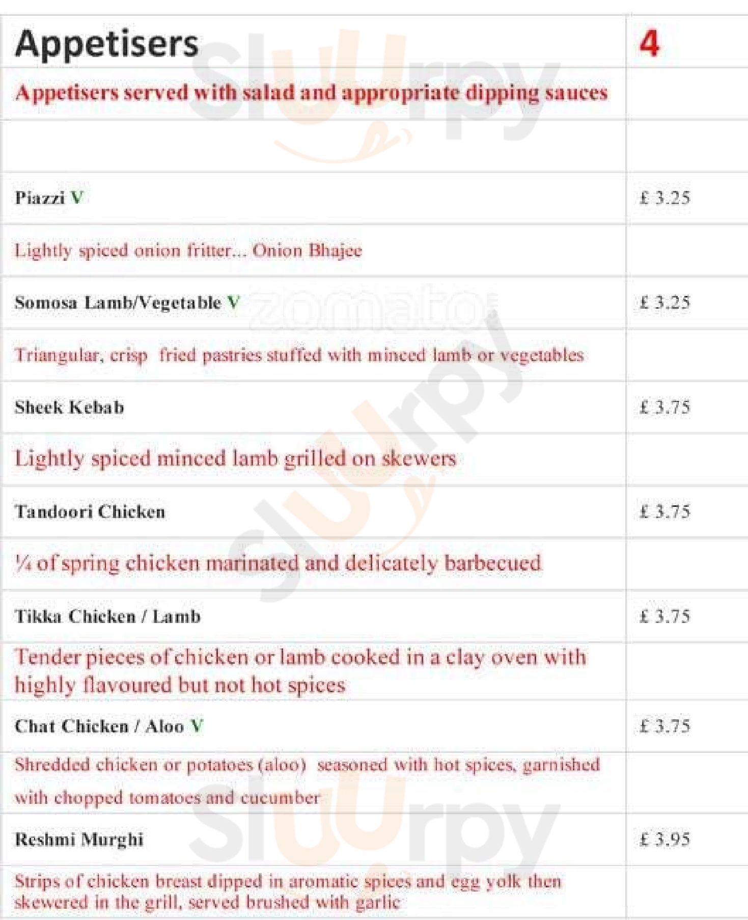 Spice Merchants Indian Restaurant London Menu - 1