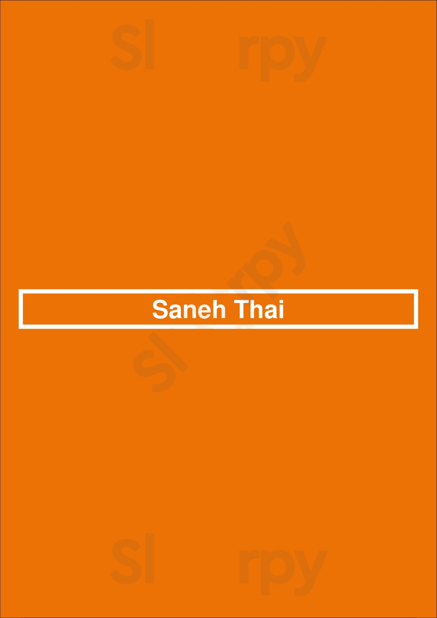 Saneh Thai London Menu - 1