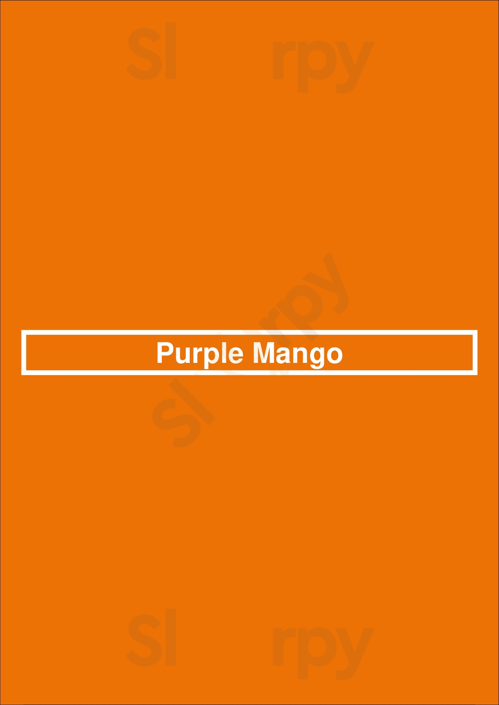 Purple Mango London Menu - 1