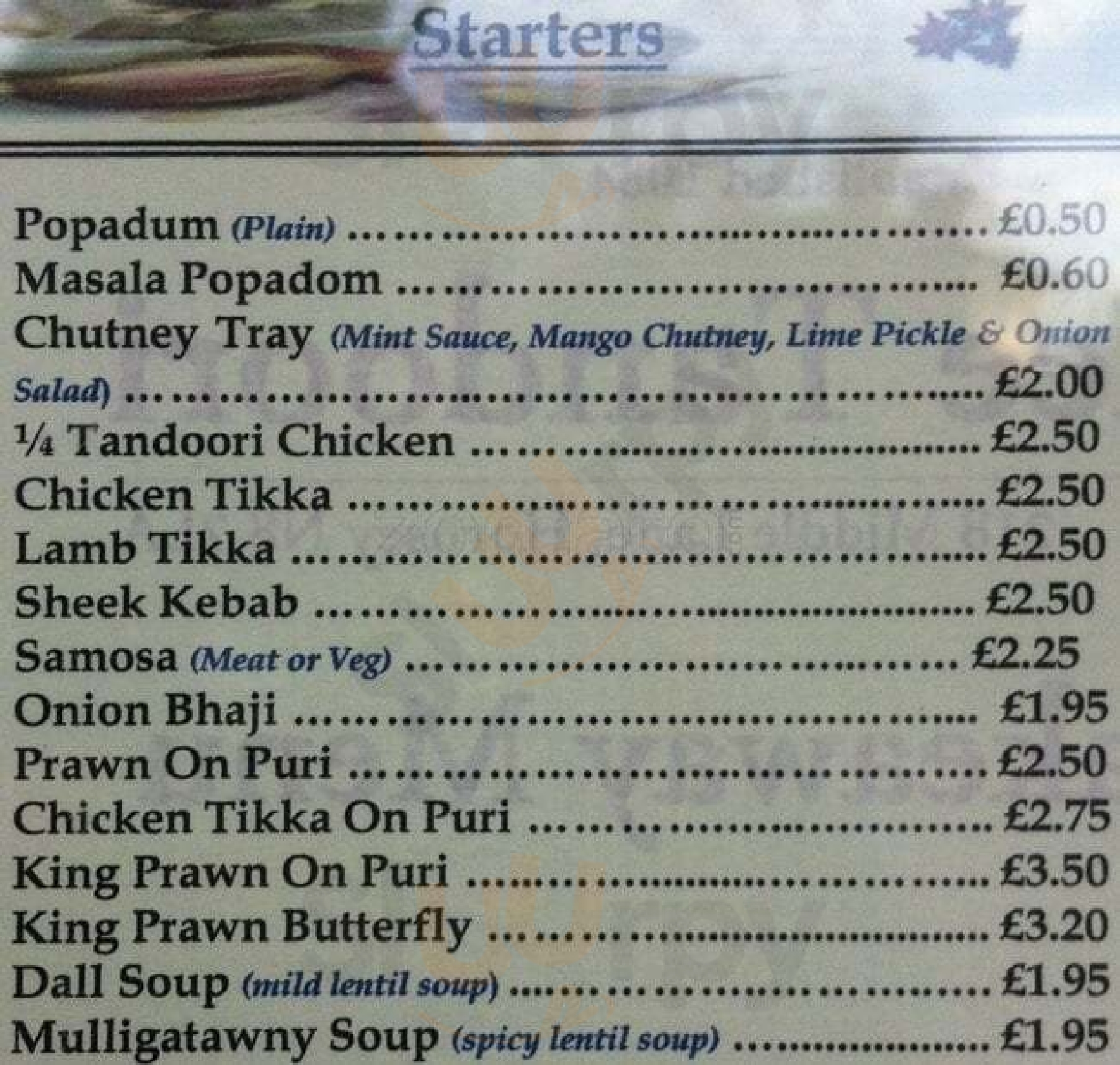 Elahee Tandoori London Menu - 1