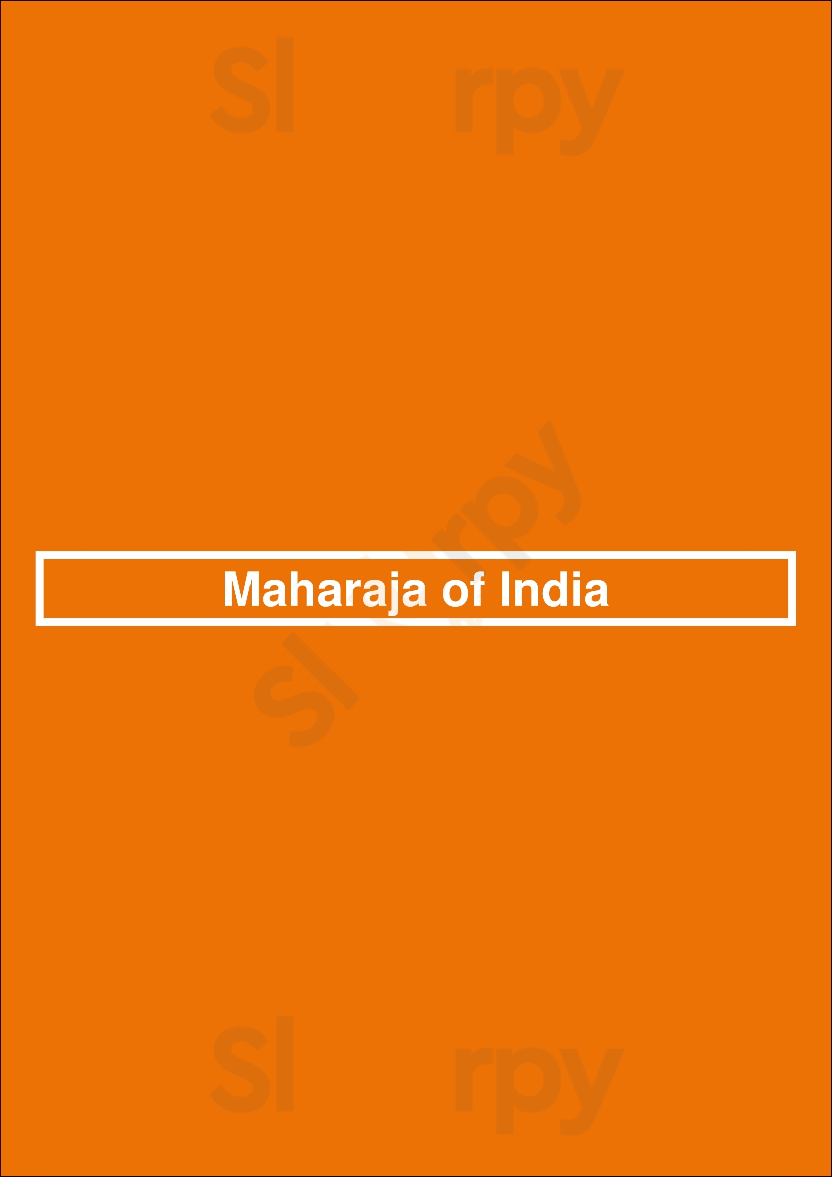 Maharaja Of India London Menu - 1