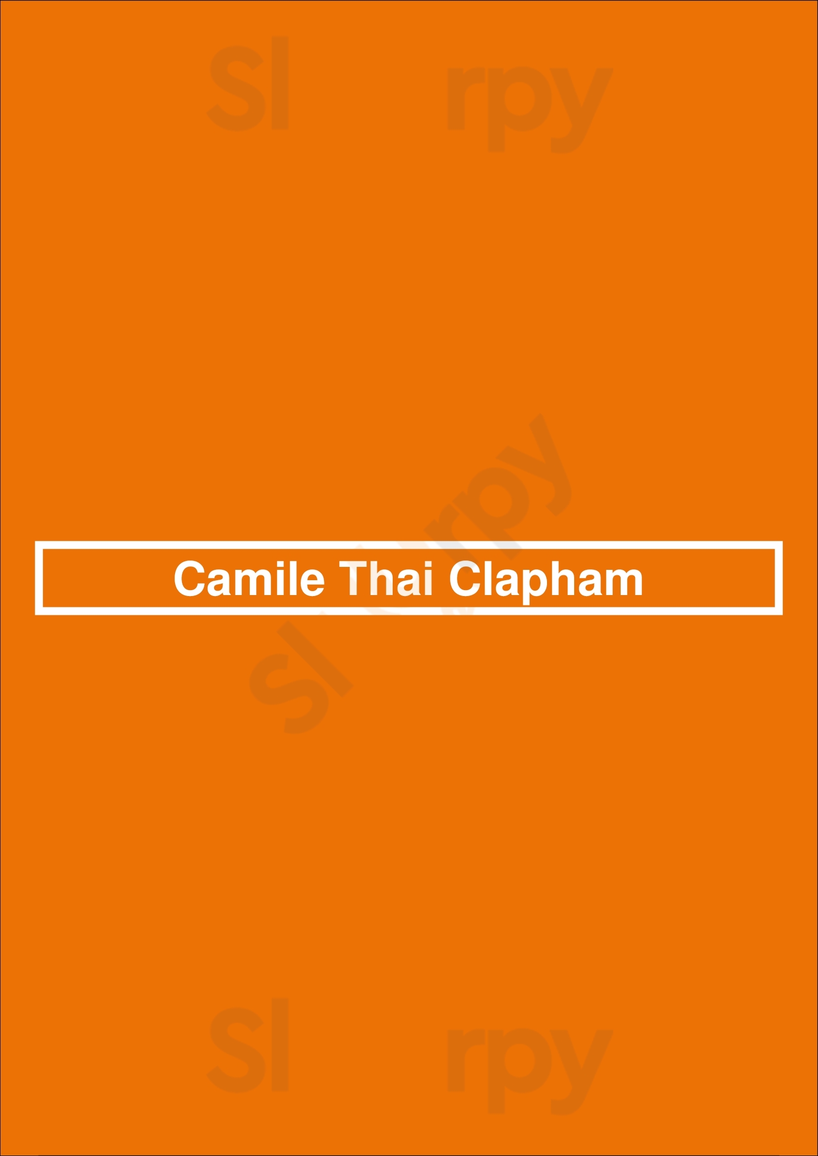Camile Thai Clapham London Menu - 1