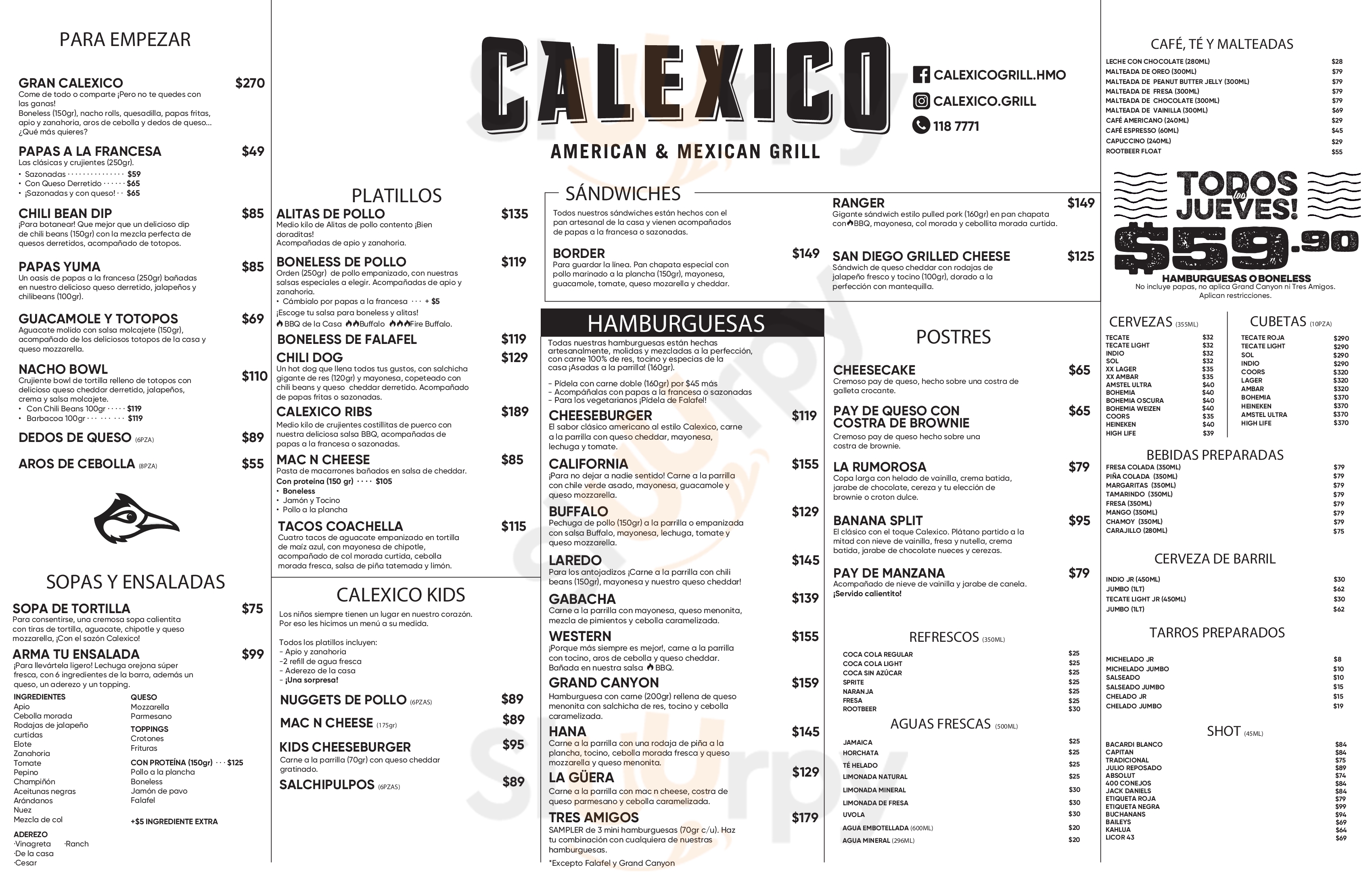 Calexico Grill Hermosillo Menu - 1