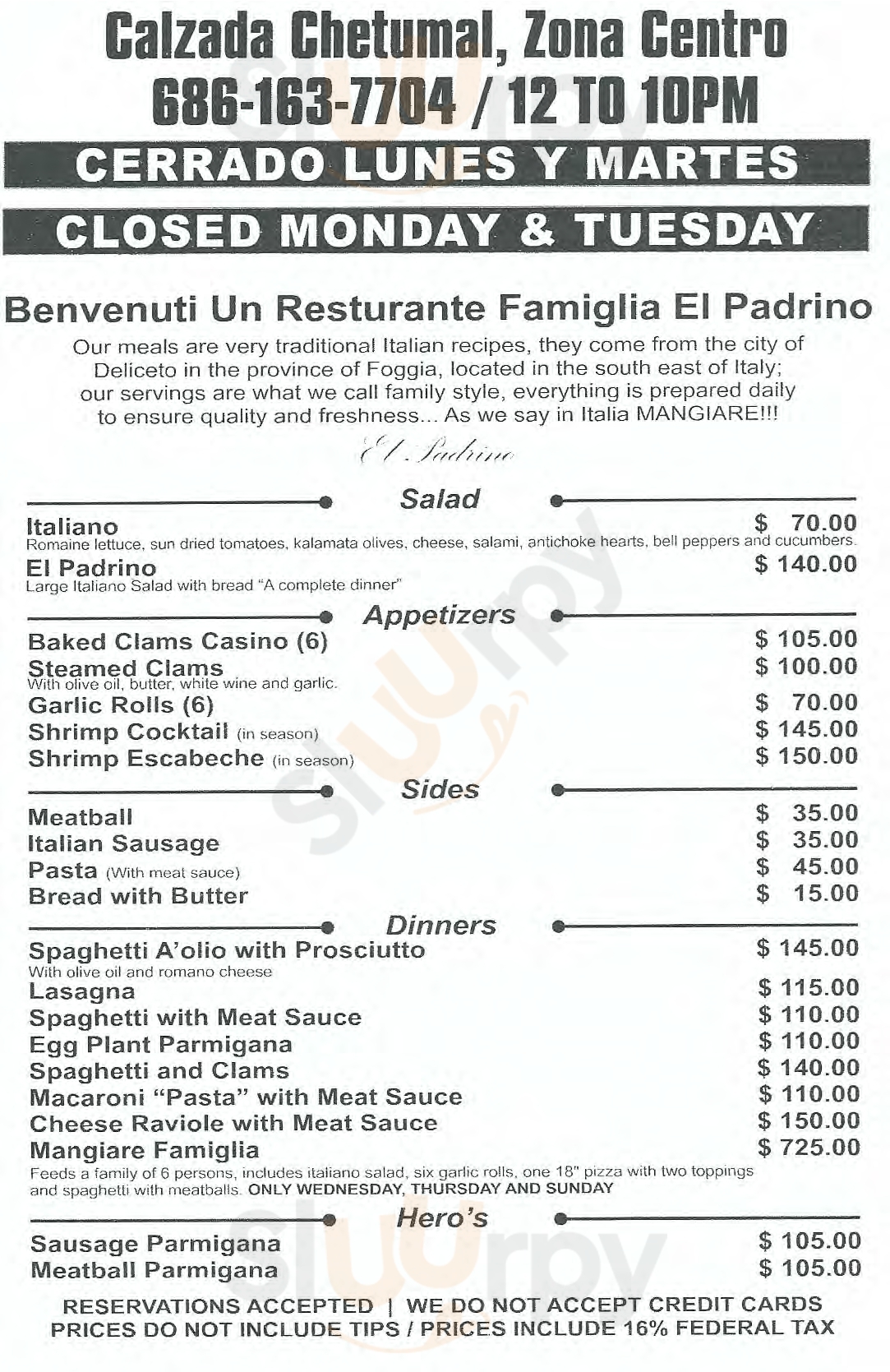 El Padrino Pizzeria Y Restaurante San Felipe Menu - 1