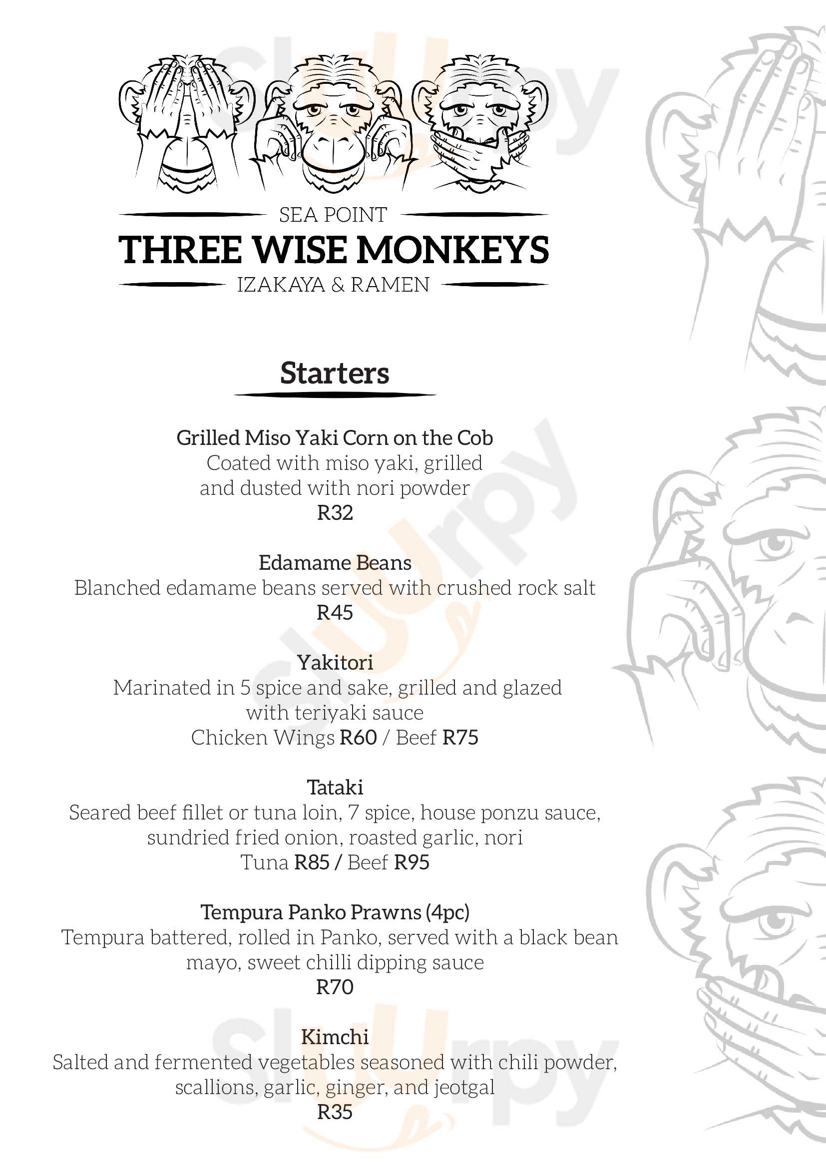 Three Wise Monkeys Sea Point Menu - 1