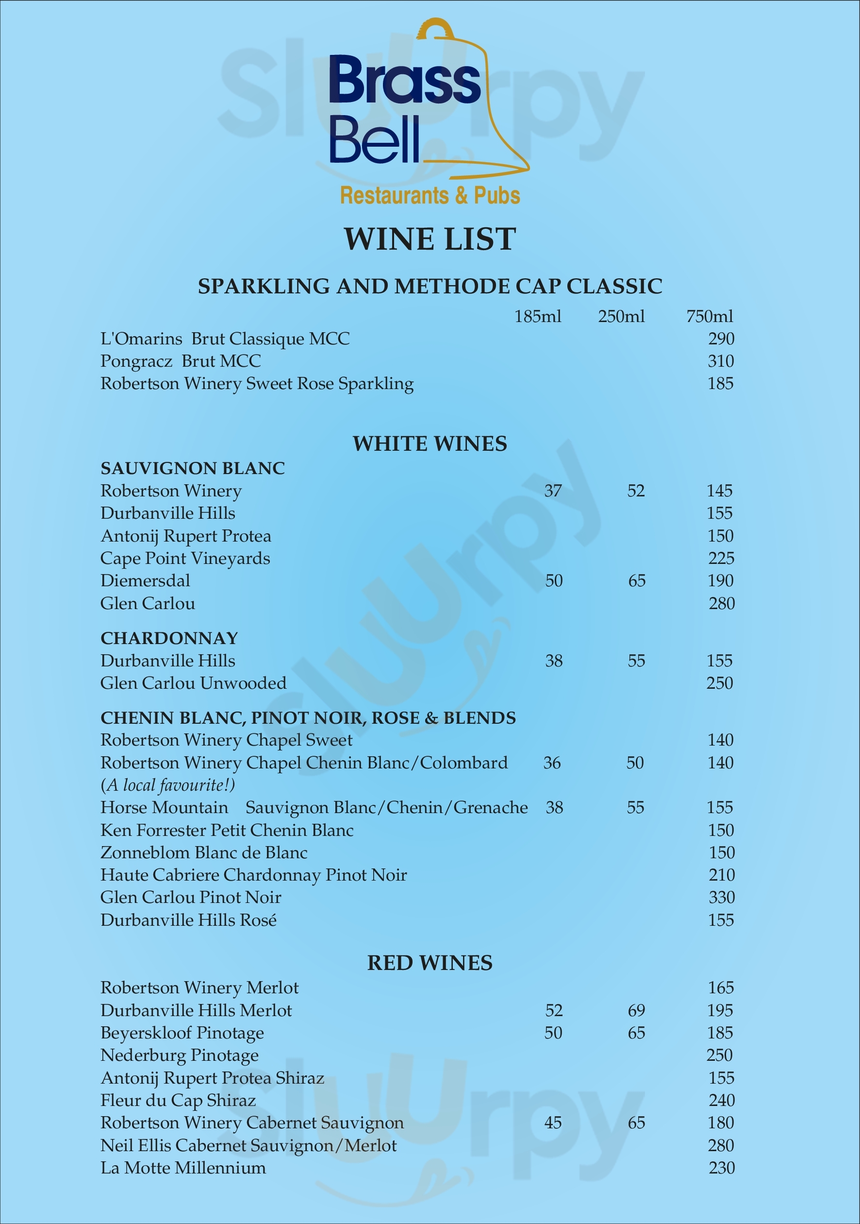 Brass Bell Kalk Bay Menu - 1