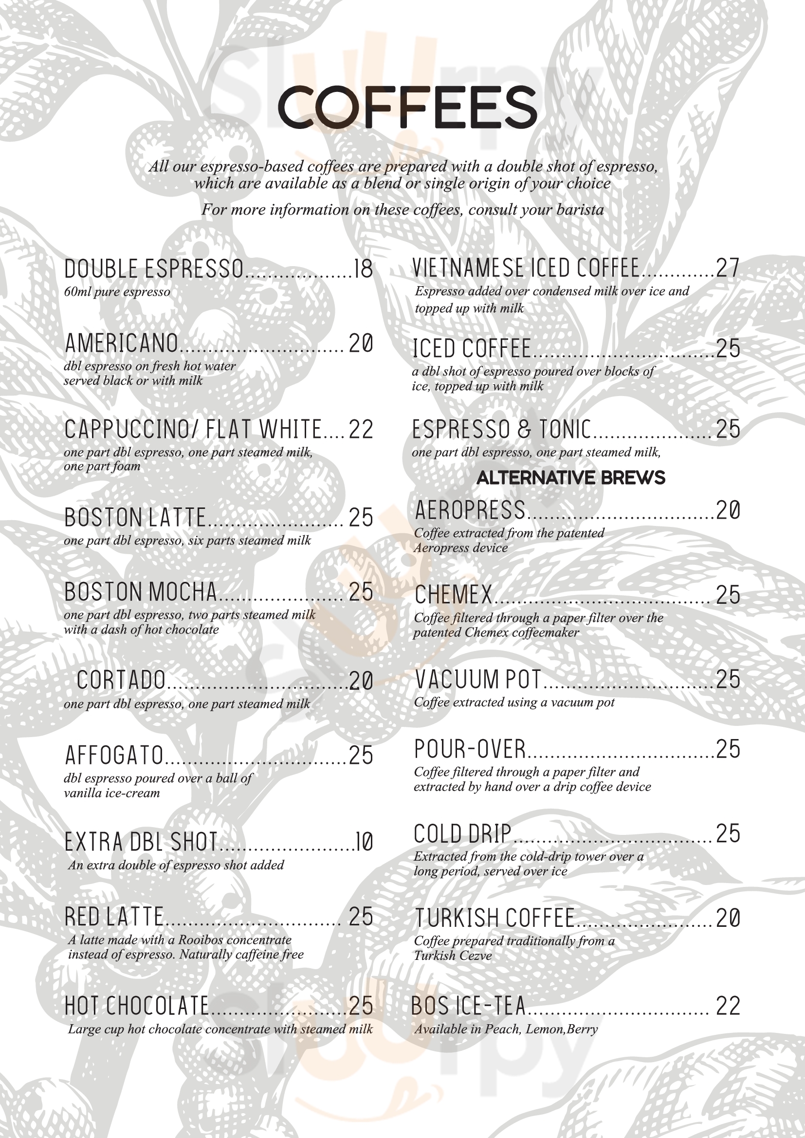 Boston Coffee Bellville Menu - 1