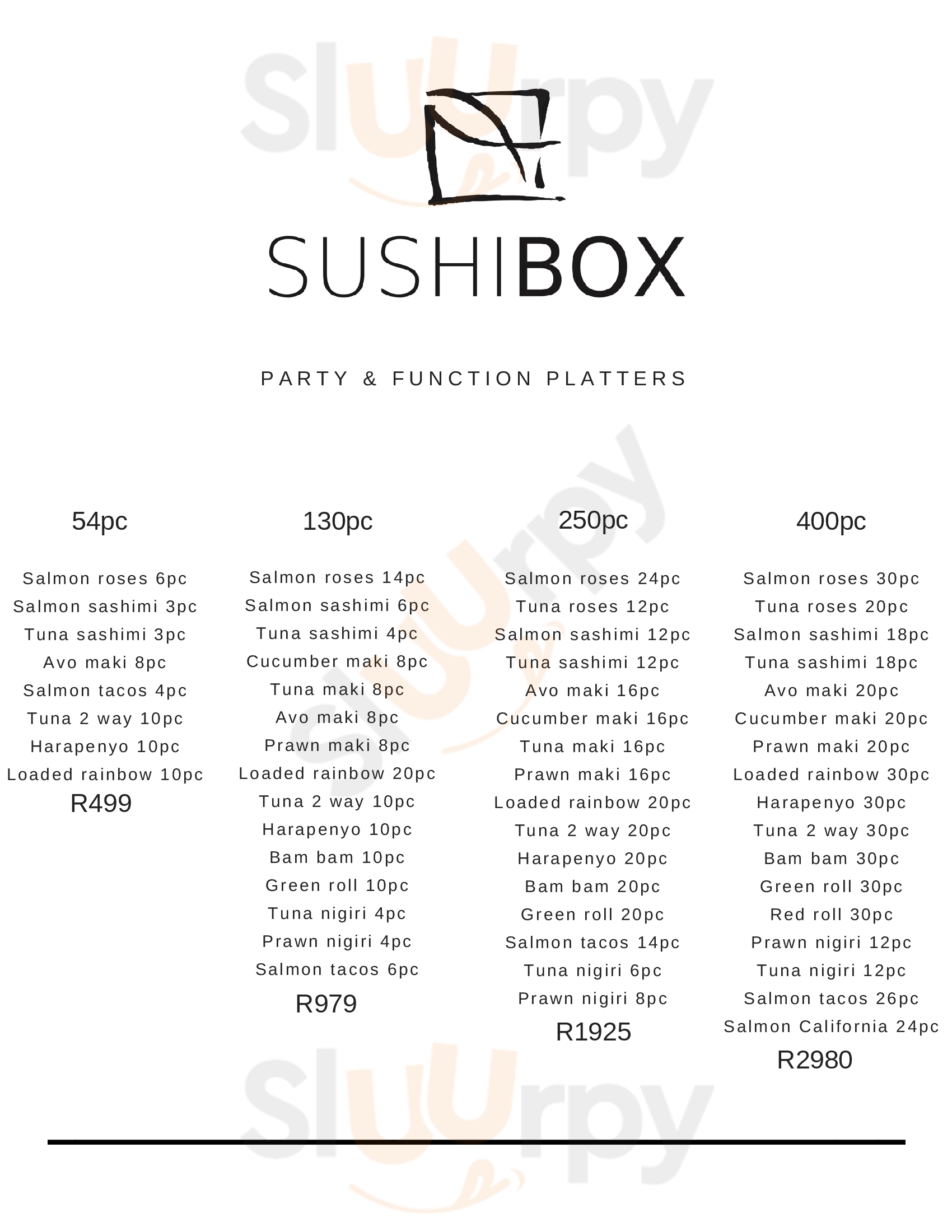 Sushi Box Willowbridge Bellville Menu - 1