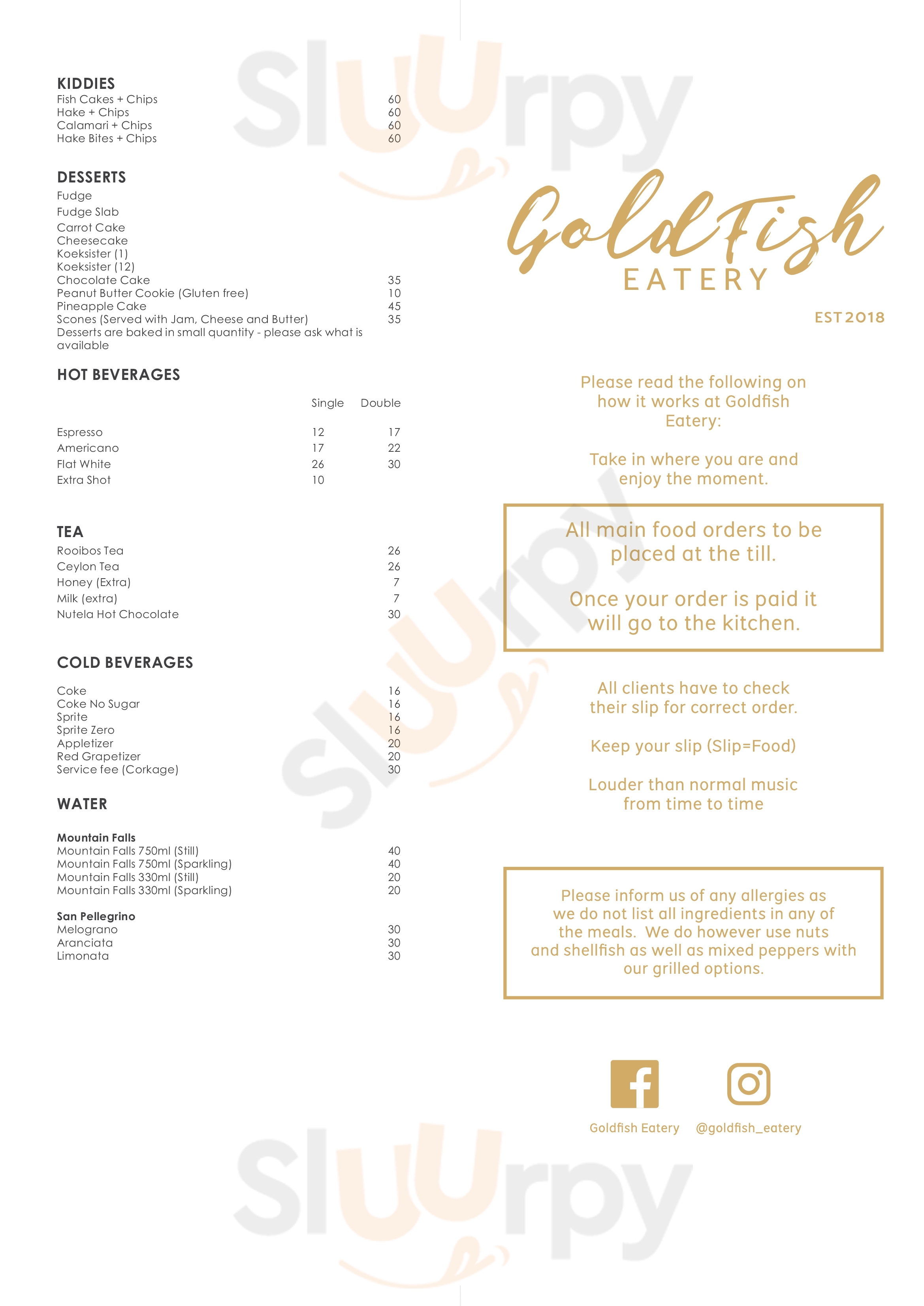 Goldfish Eatery Strand Menu - 1