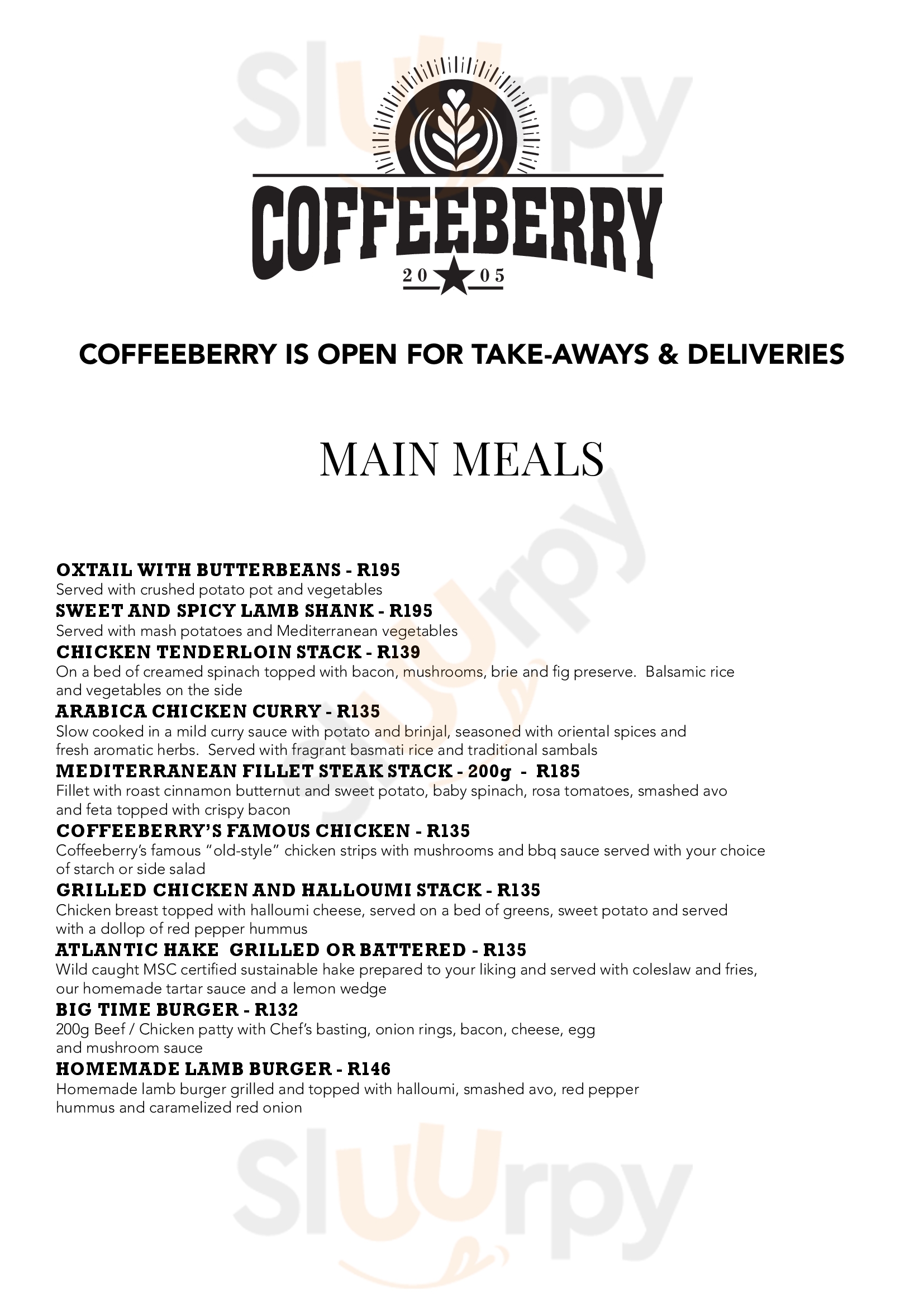 Coffeeberry Cafe, Cascades Pietermaritzburg Menu - 1