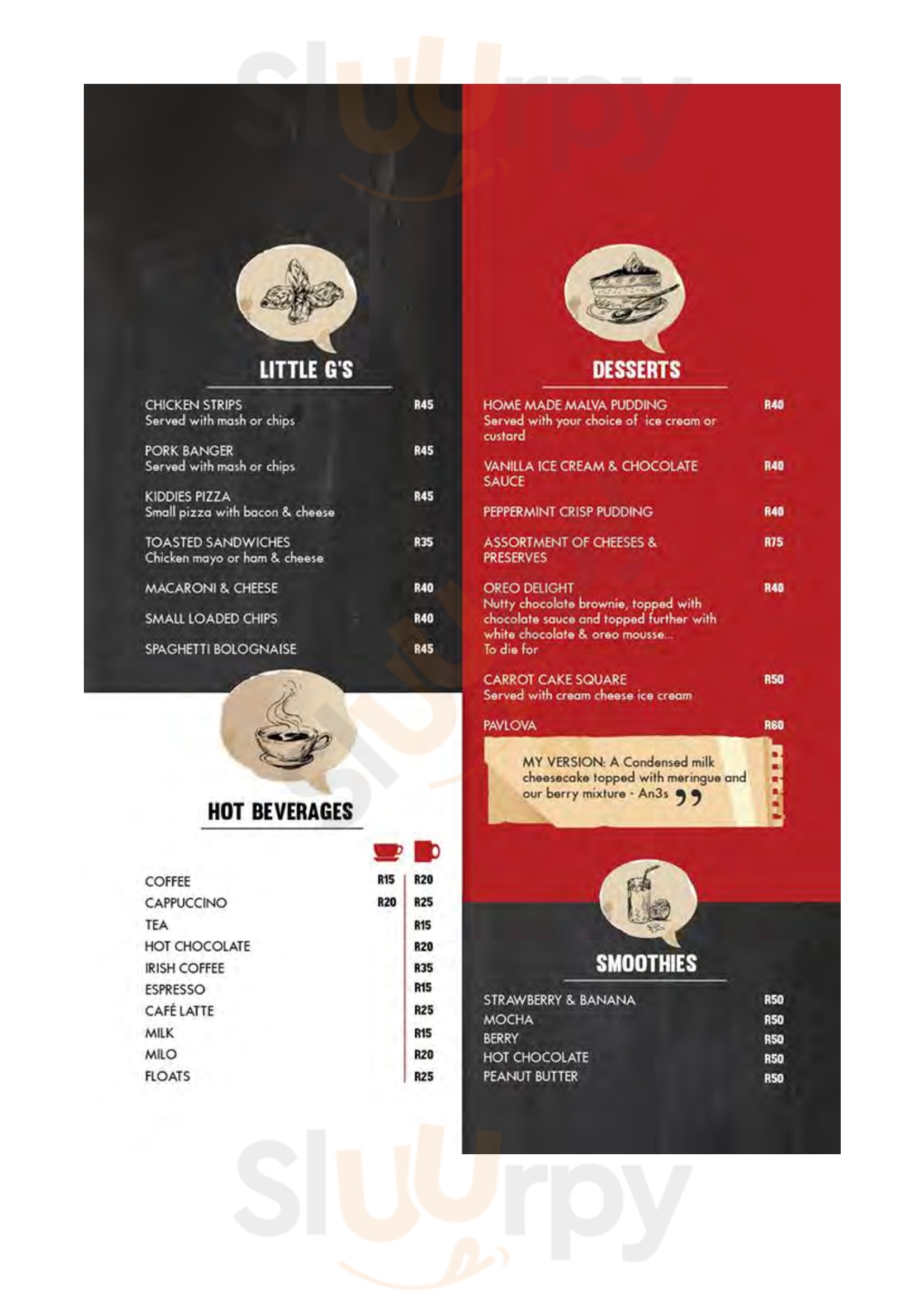 G's Bistro & Bar Hazyview Menu - 1