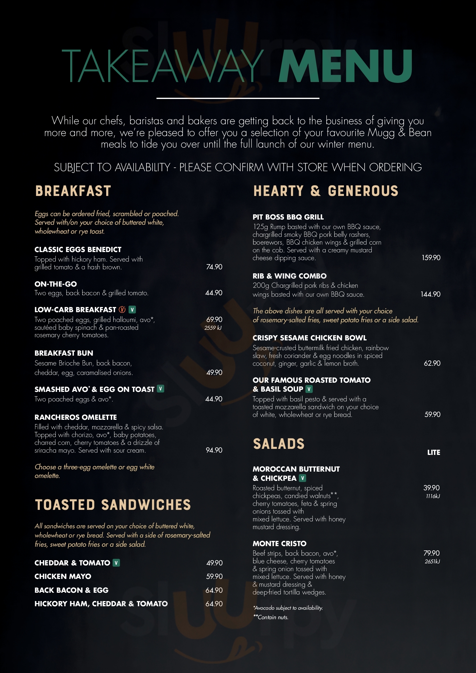 Mugg & Bean On The Move Middelburg Menu - 1