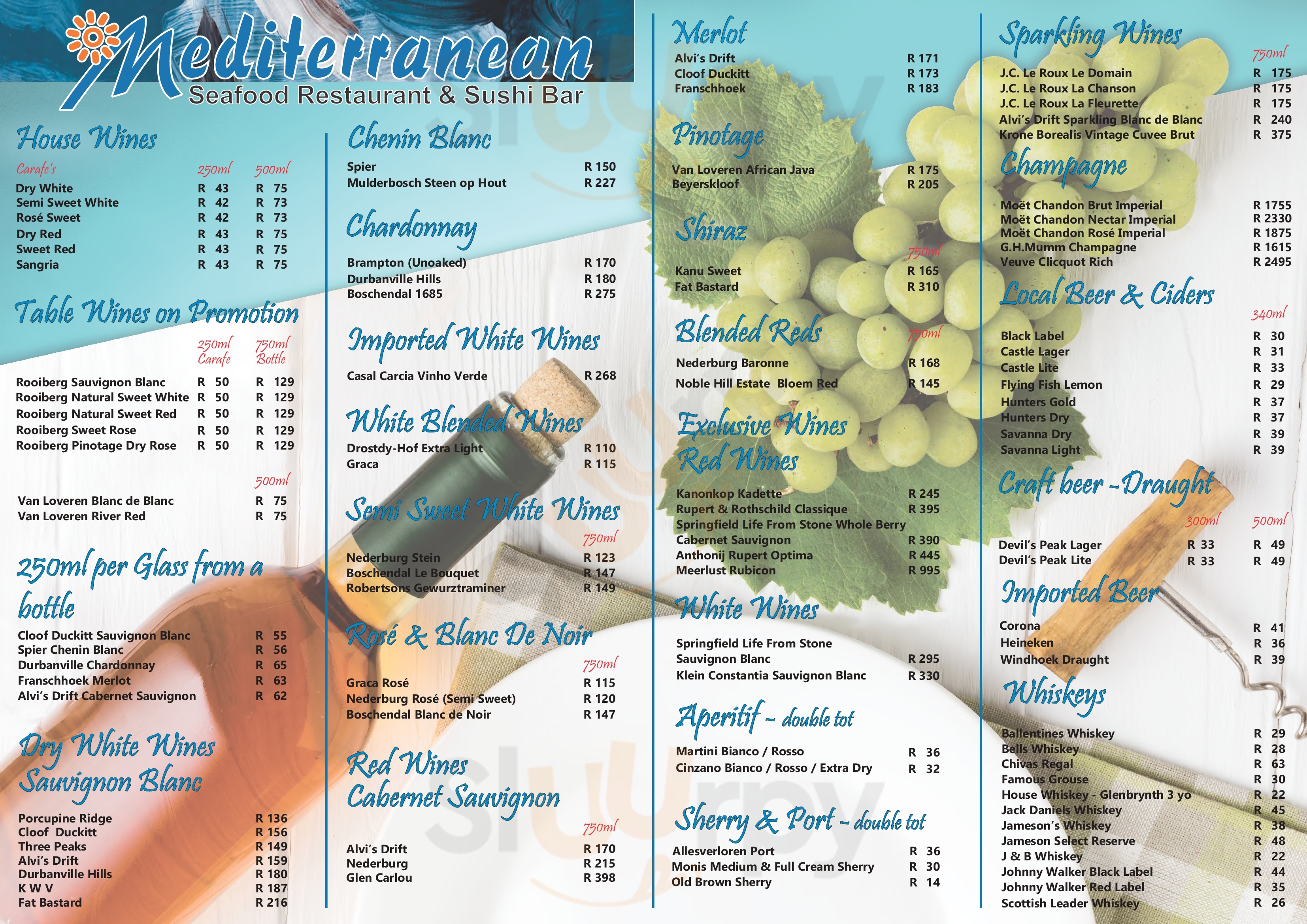 Mediterranean Seafood Restaurant Nelspruit Menu - 1