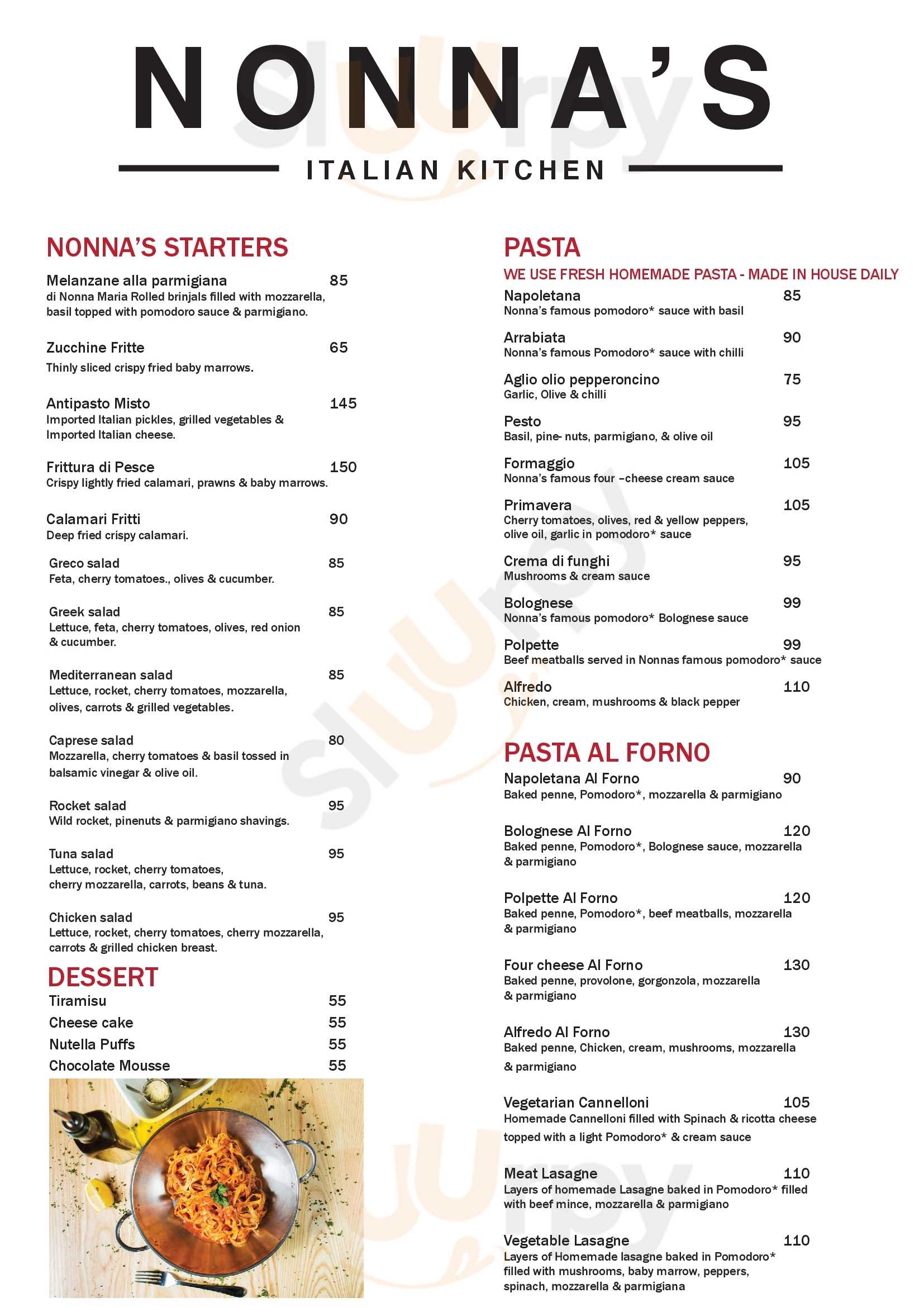 Nonna's Italian Food Bar Pretoria Menu - 1