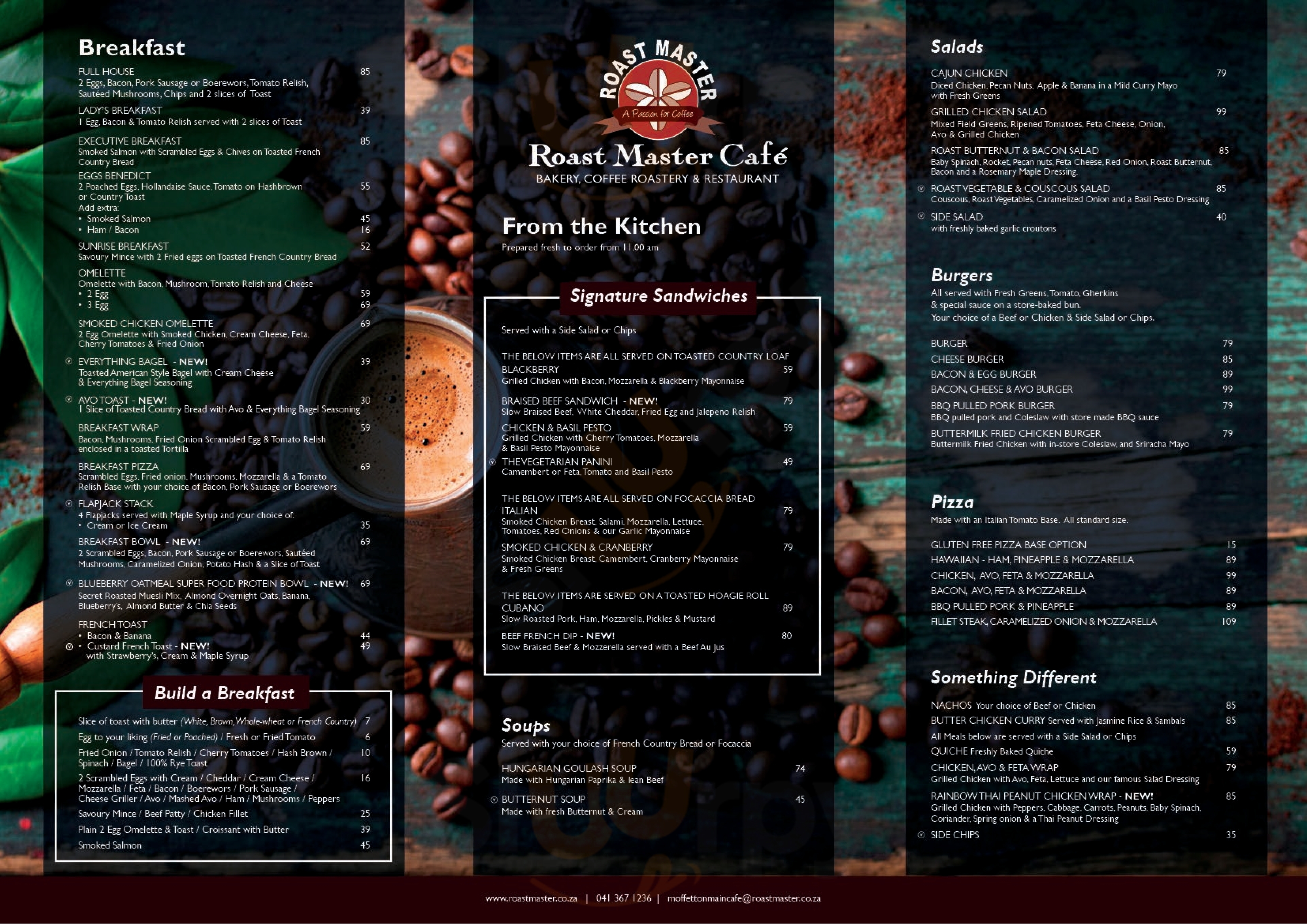 Roast Master Cafe' Port Elizabeth Menu - 1