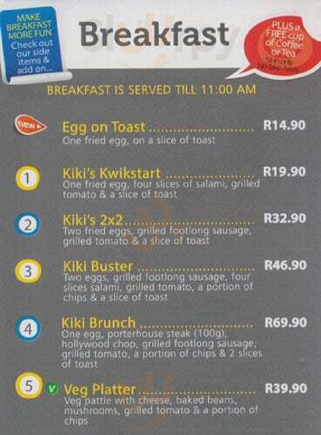 Kikis Food Durban Menu - 1