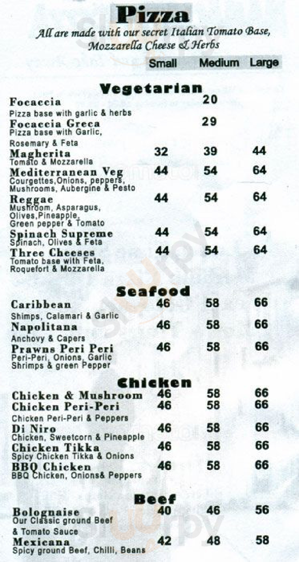 Mamarazzi Pizza Durban Menu - 1