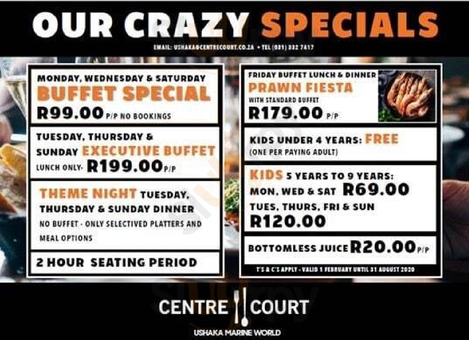 Centre Court Durban Menu - 1