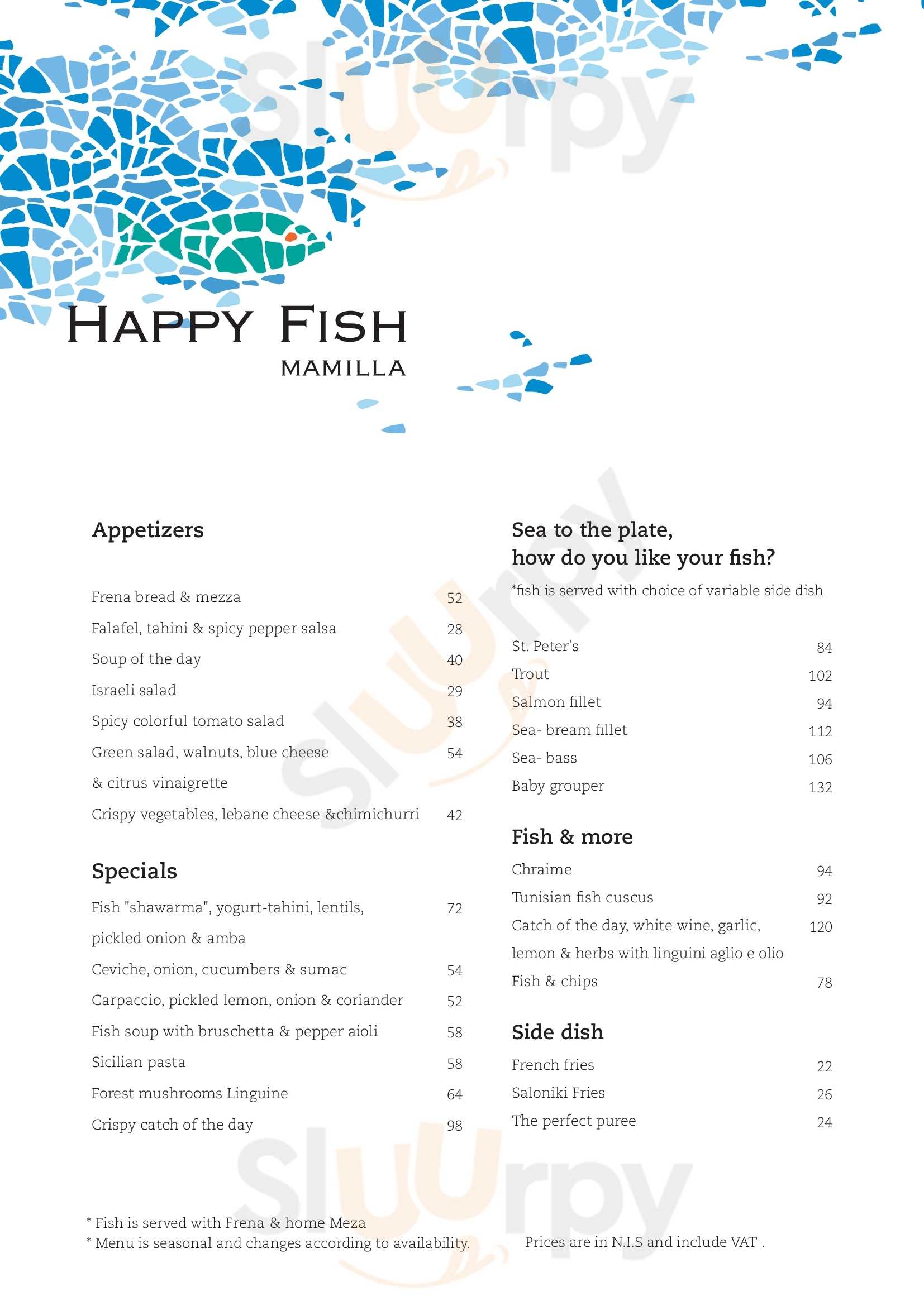‪happy Fish Restaurant‬ ירושלים Menu - 1