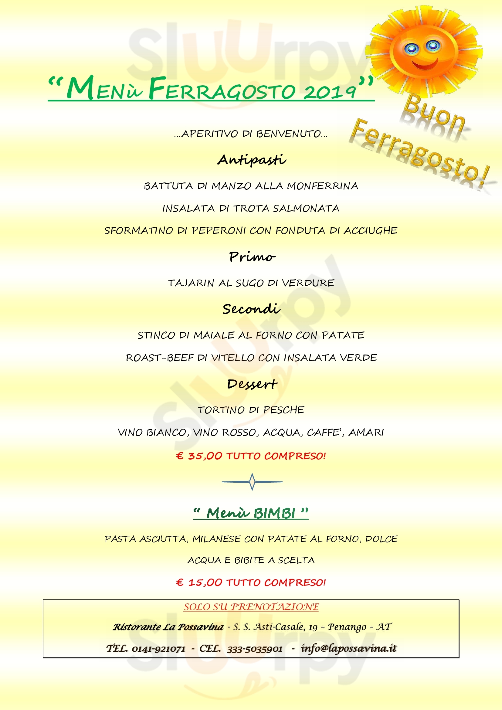 La Possavina Penango Menu - 1