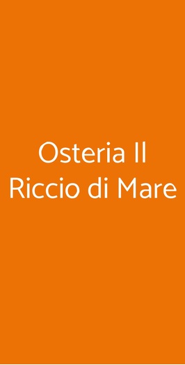 Osteria Il Riccio Di Mare, Milano