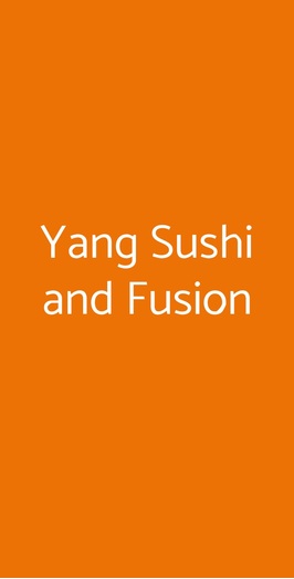 Yang Sushi & Fusion, Milano